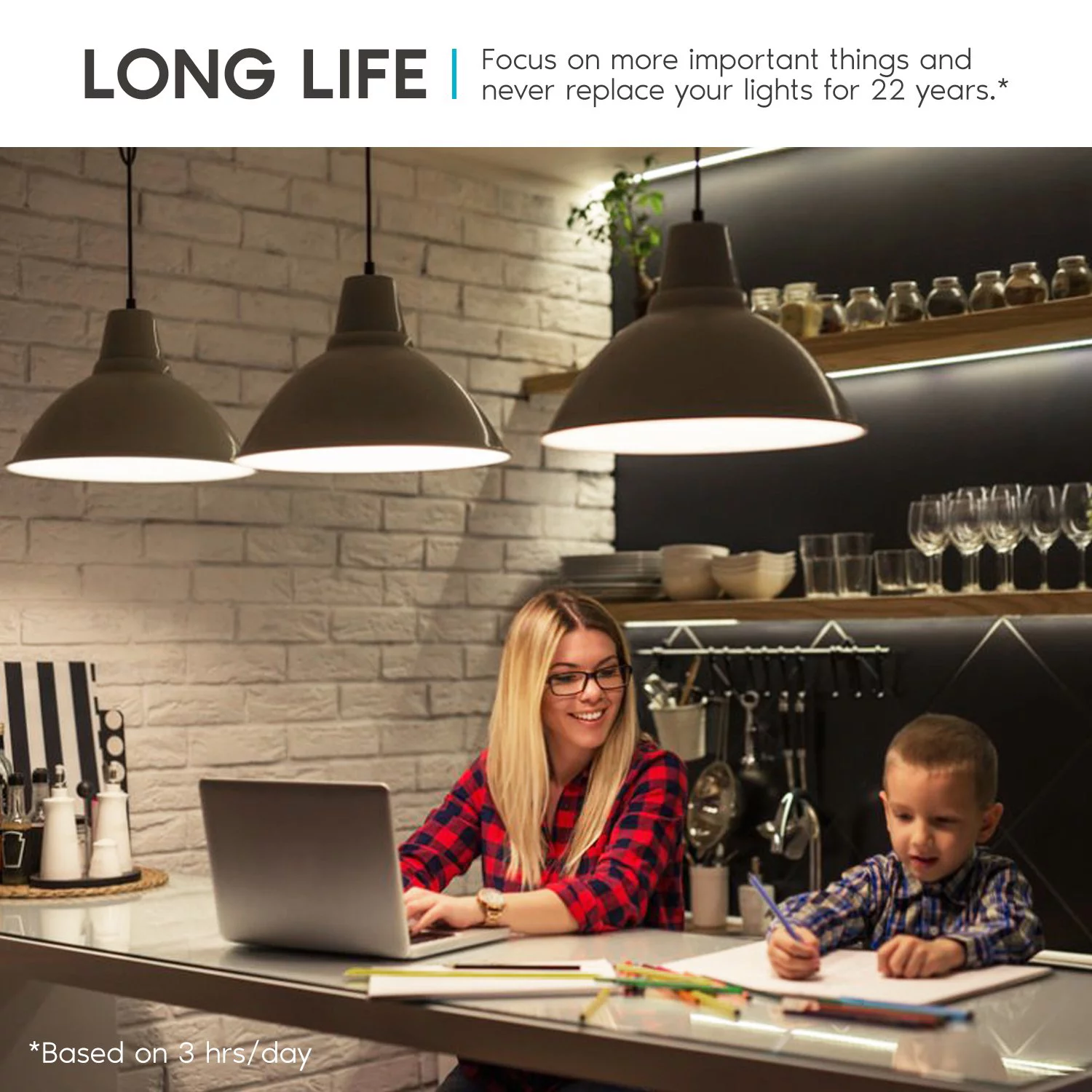 Luxrite A19 LED Bulb, 1100 Lumens, 3500K Natural White, Dimmable, 11W, Enclosed Fixture Rated, E26 Base 4-Pack