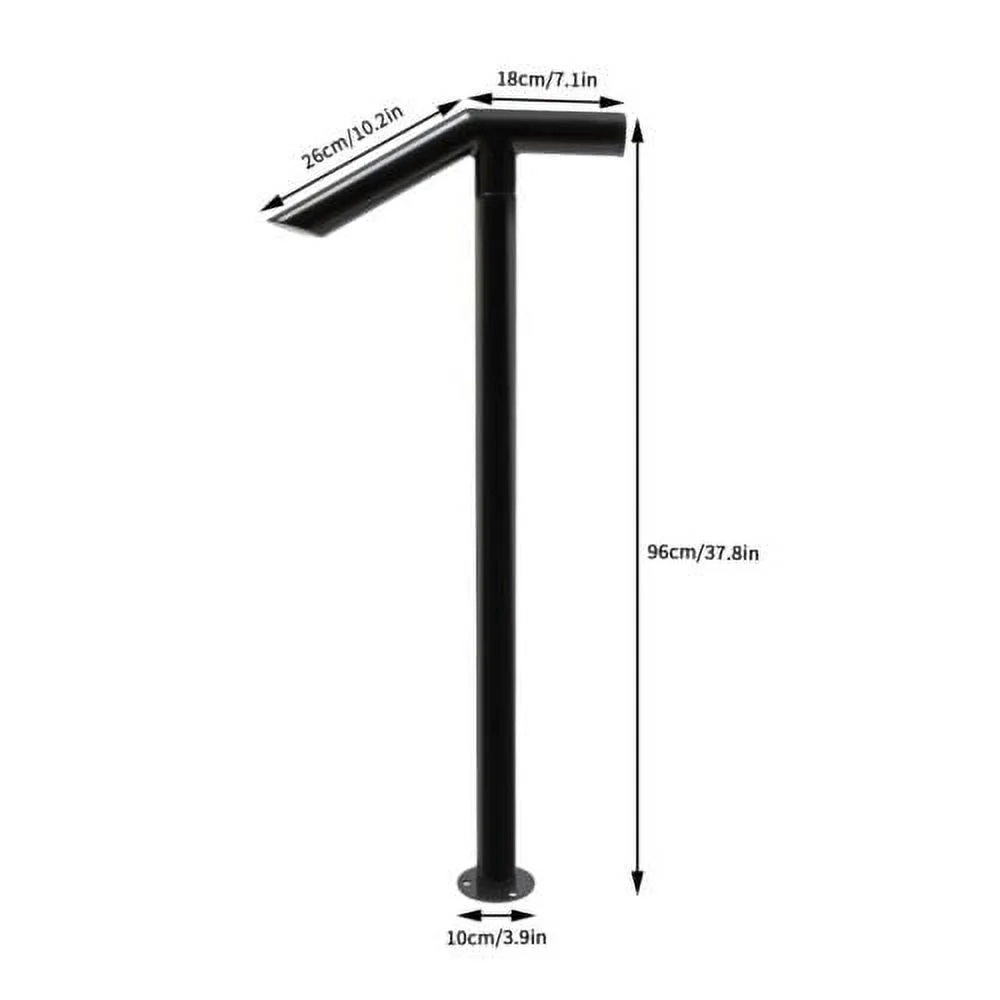 Metal Handrail Single Post Handrail Iron Handrail for 1-2 Step Stairs Railing