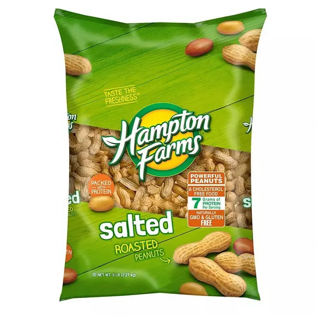 Hampton Farms Salted In-Shell Peanuts (5lbs)With Stainless Spoon and tissue