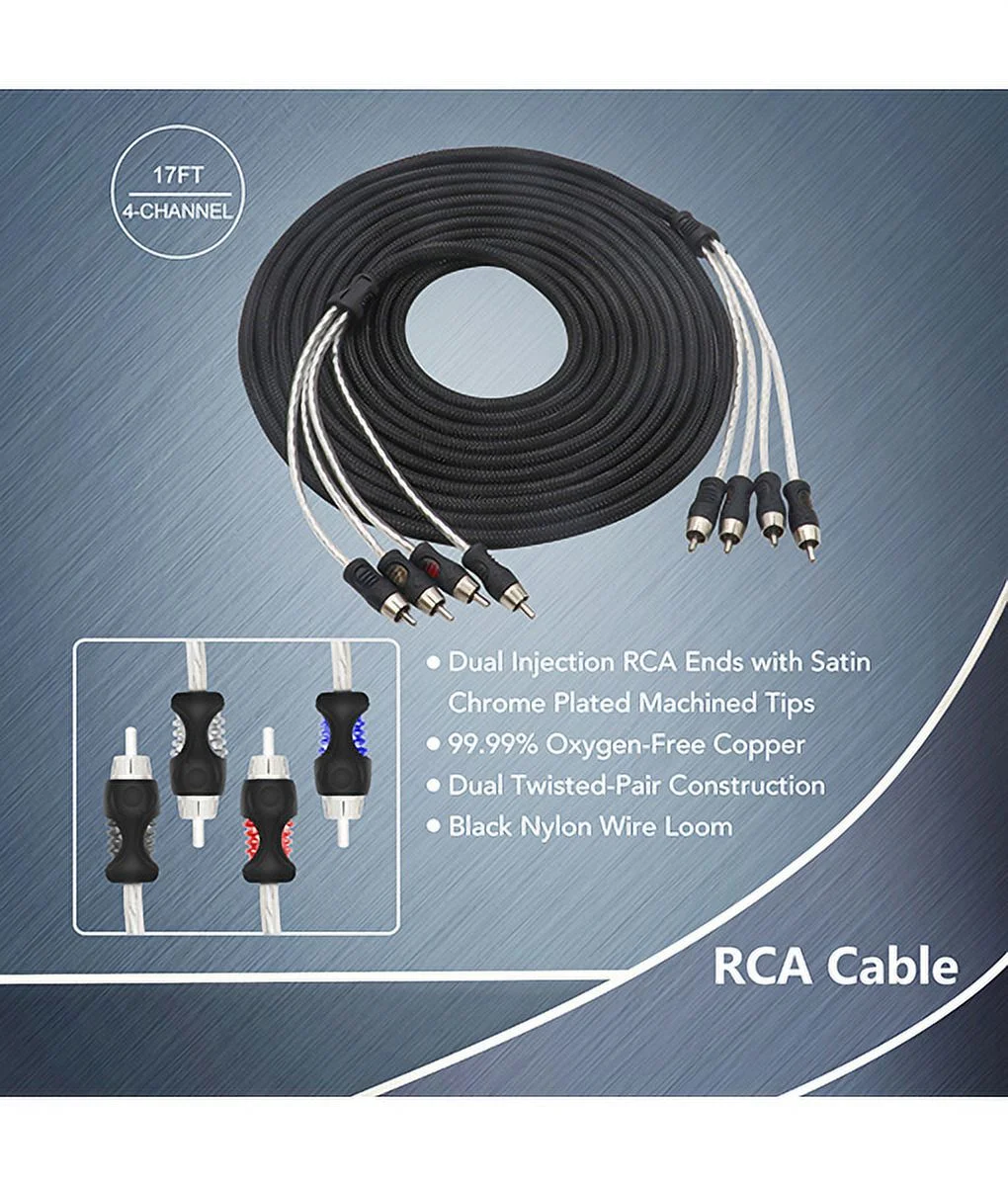 Recoil PCK44 True 4 Gauge 99.99% Oxygen Free Copper Complete 4-Channel Amplifier Wiring Kits