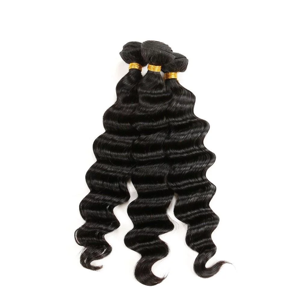 Brazilian Virgin Hair Loose Wave Bundles Human Hair 100% Unprocessed Loose Wave 3 Bundle with Free Part Closure 10