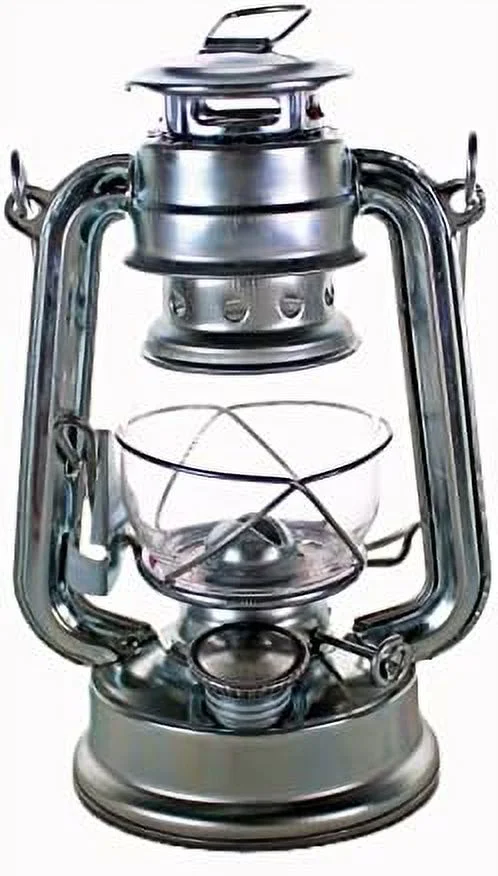 Silver Kerosene Oil Lantern Emergency Hanging Light / Lamp - 8 Inches (4)
