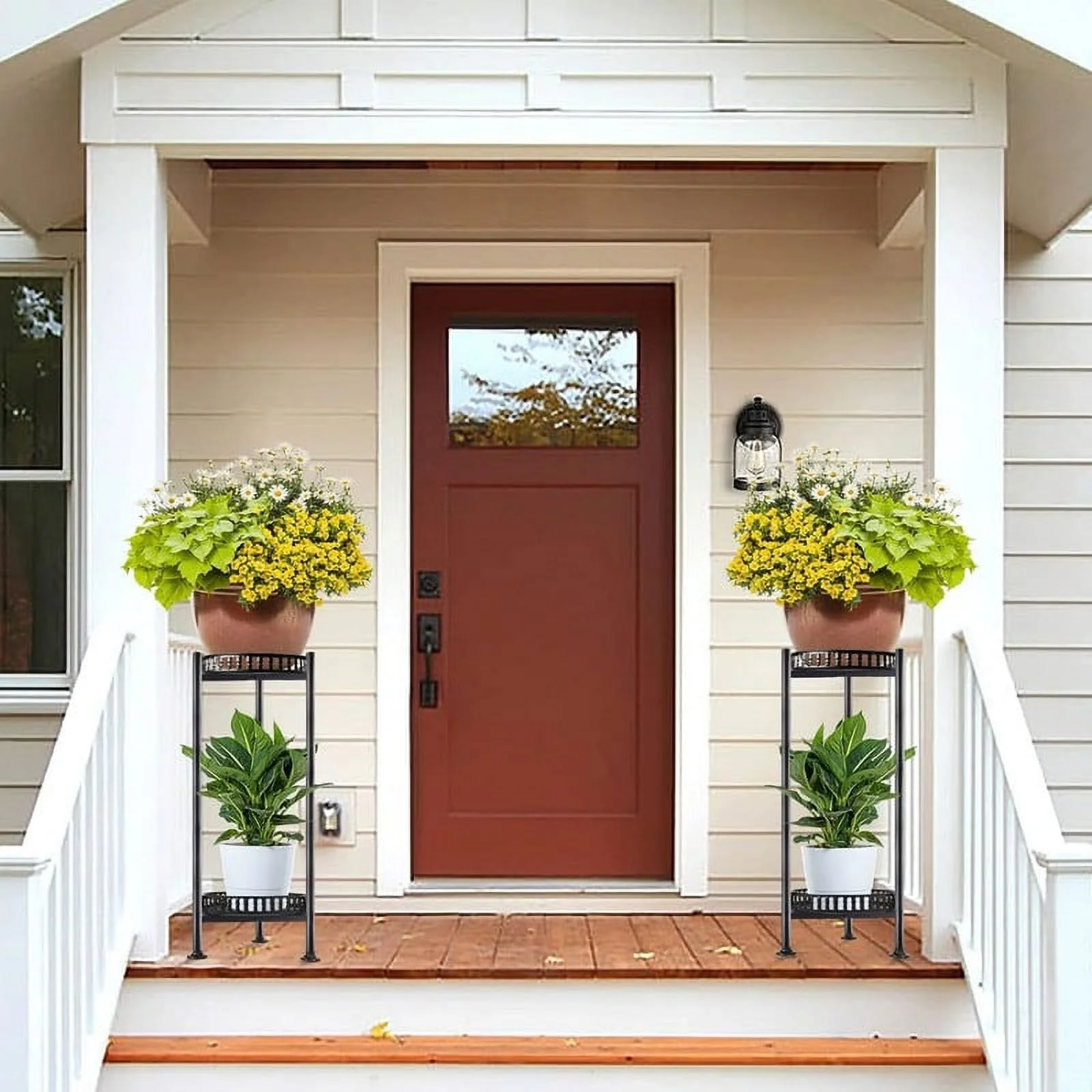 30'' Tall Plant Stand 2 Tier Metal Planter Stand