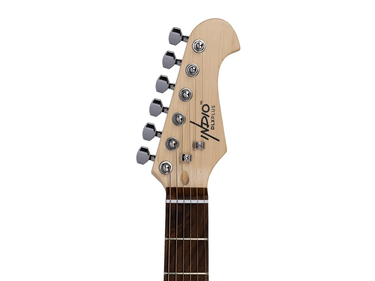 Monoprice Cali Classic HSS Electric Guitar with Gig Bag - Sunburst Body, Black Pickguard, Rosewood Fingerboard - Indio Series