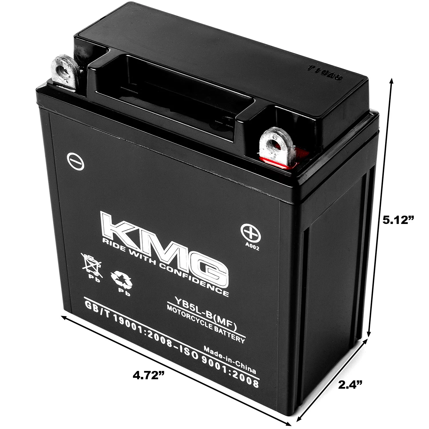 KMG YB5L-B Sealed Maintenance Free 12V 5AH Battery High Performance SMF OEM Replacement Powersport Motorcycle ATV Scooter Snowmobile Watercraft