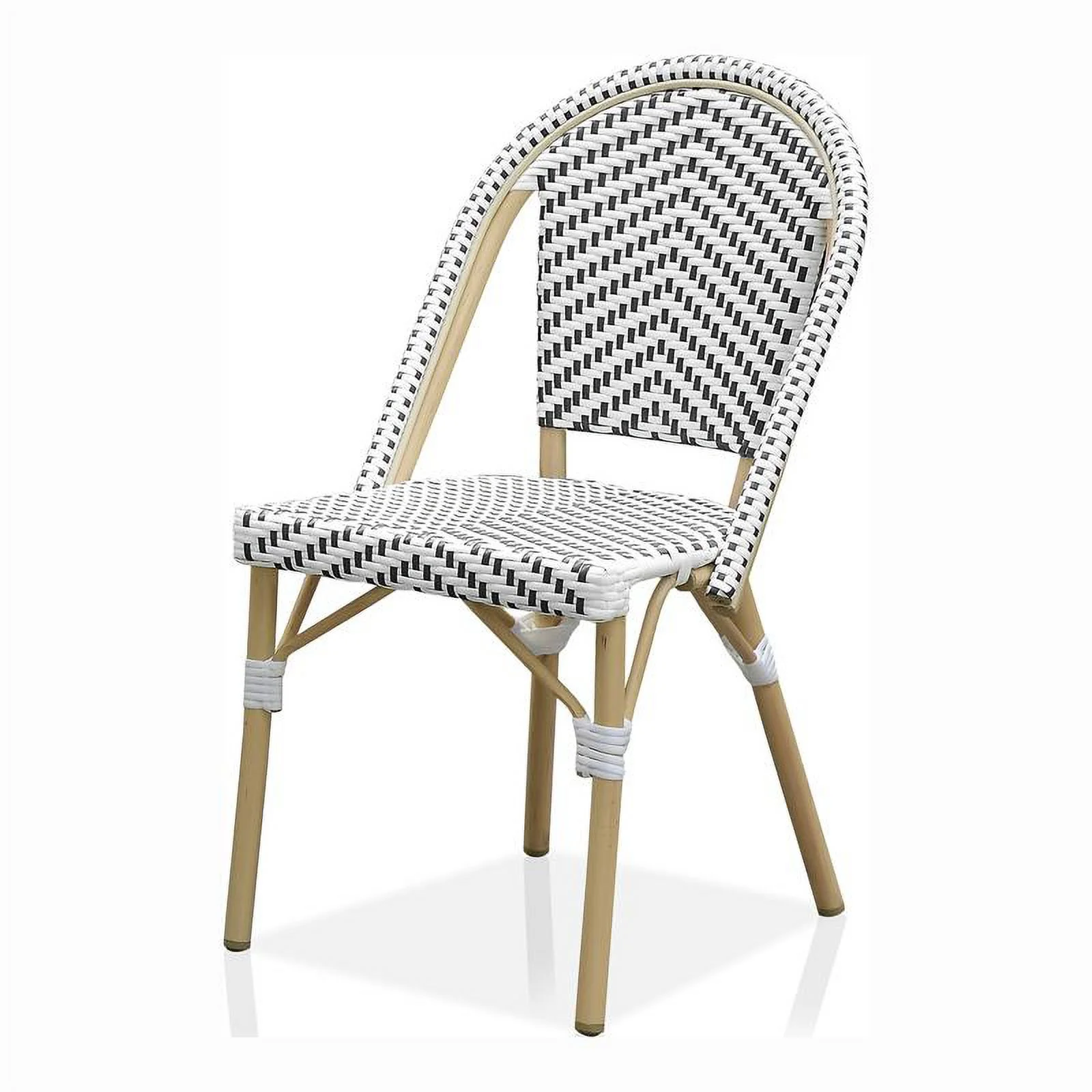 Furniture of America Devey Metal Patio 3-Piece Table and Chair Set in Black