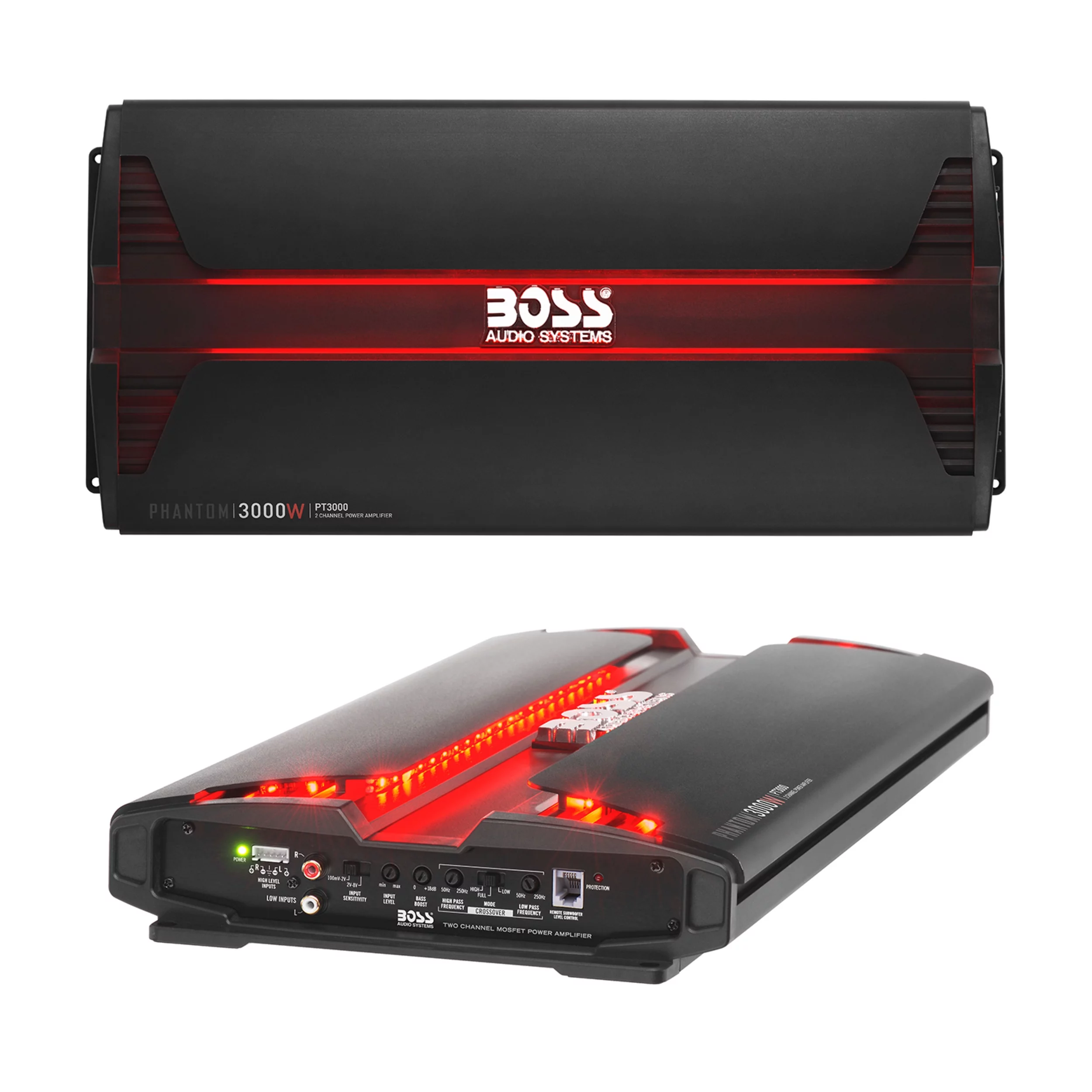 Boss Audio PT3000 3000W 2 Channel Car Audio Amplifier Power LED Amp+Remote