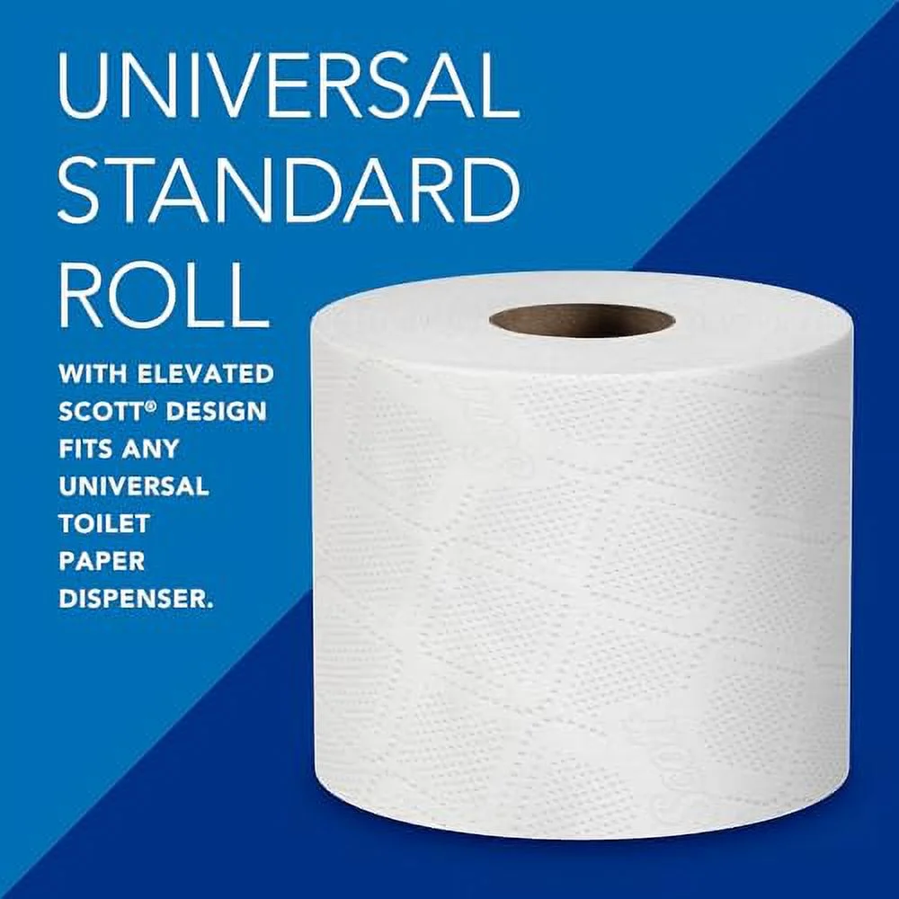 Scott(r) Professional 100% Recycled Fiber Standard Roll Toilet Paper (13217), with Elevated Design, 2-Ply, White, Individually wrapped rolls, 473 Count (Pack of 80), Total 37,840 Sheets