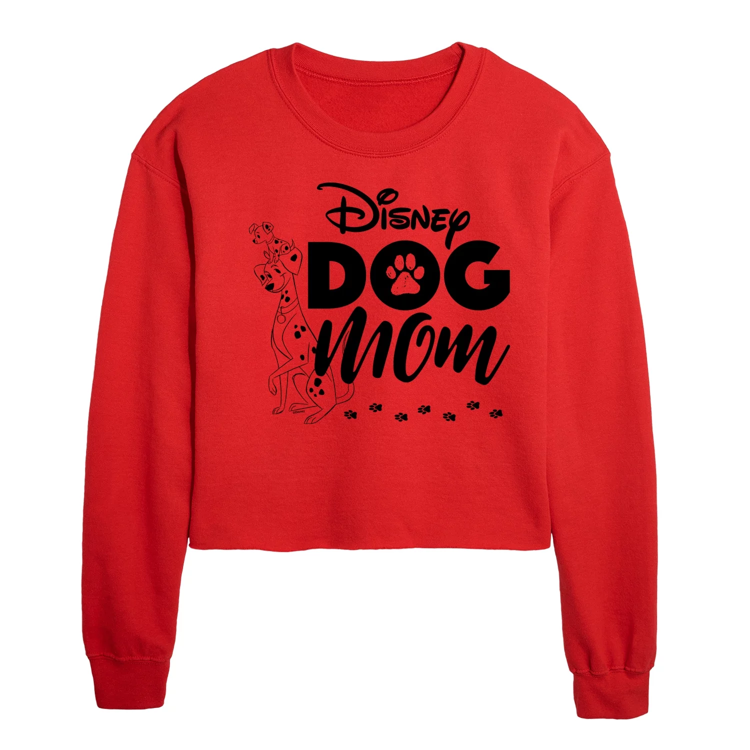 Disney Classics - Disney Dog Mom - Juniors Cropped Crew Neck Sweatshirt