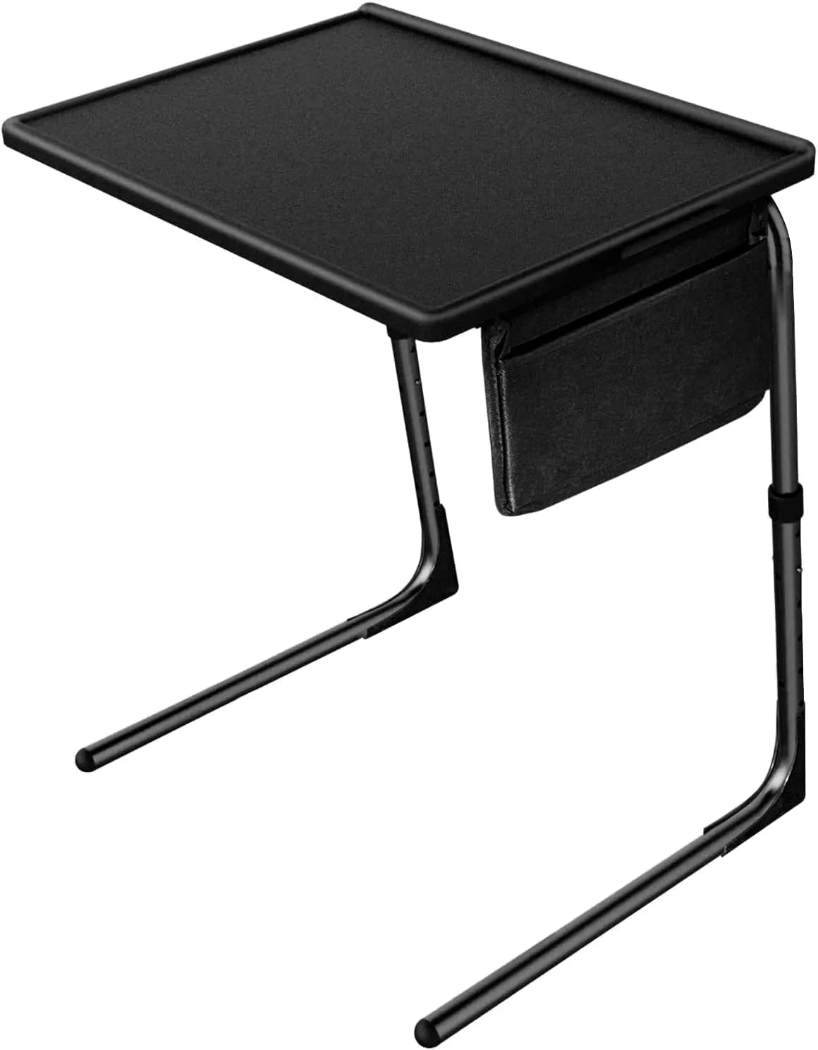 Folding TV Tray Table with 6 Height & 3 Tilt Angles, Sofa Desk for Home Office, Black