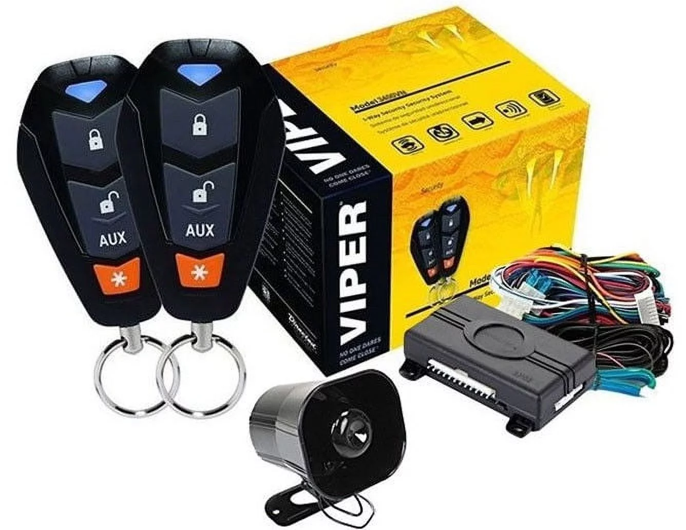 Brand New 3400V KEYLESS ENTRY SYSTEM 3 CHANNEL 1 WAY CAR ALARM SECURITY SYSTEM w/ 2 REMOTES