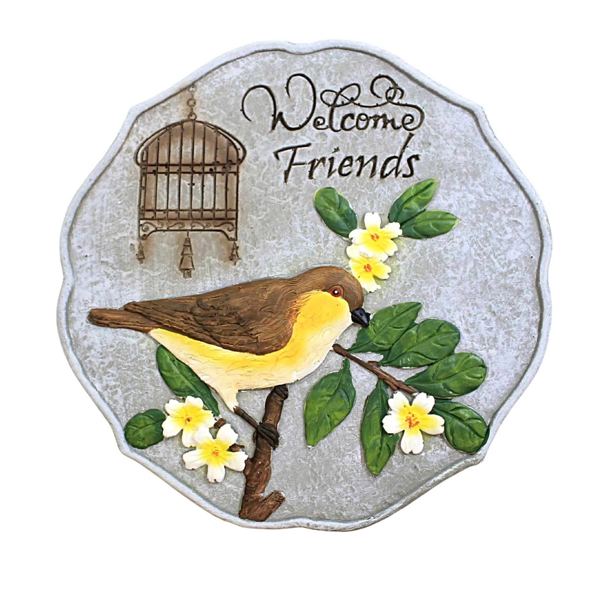 Ganz Stepping Stones With Words - One Stepping Stone 10 Inch, Cement - Birds Birdcage Script ER63843 FRIENDS