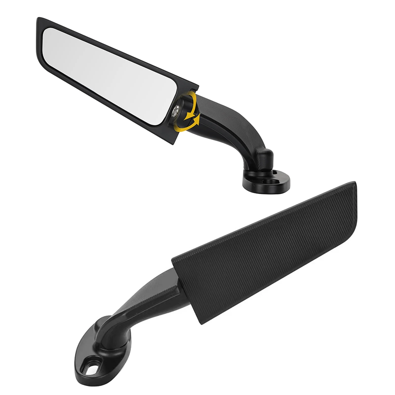 Carevas Pair of Motorcycle Modification Universal Wind Wing Rear View Mirrors Adjustable Aluminium Alloy Wind Wing Rear View Mirror