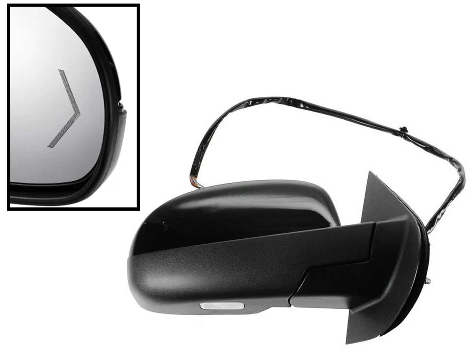 APA Replacement for 2009 - 2014 SILVERADO SIERRA TAHOE YUKON Power Folding Mirror with LED Arrow Signal Power Heated Memory Puddle Light Paint to Black Black Cover Passenger Right Side