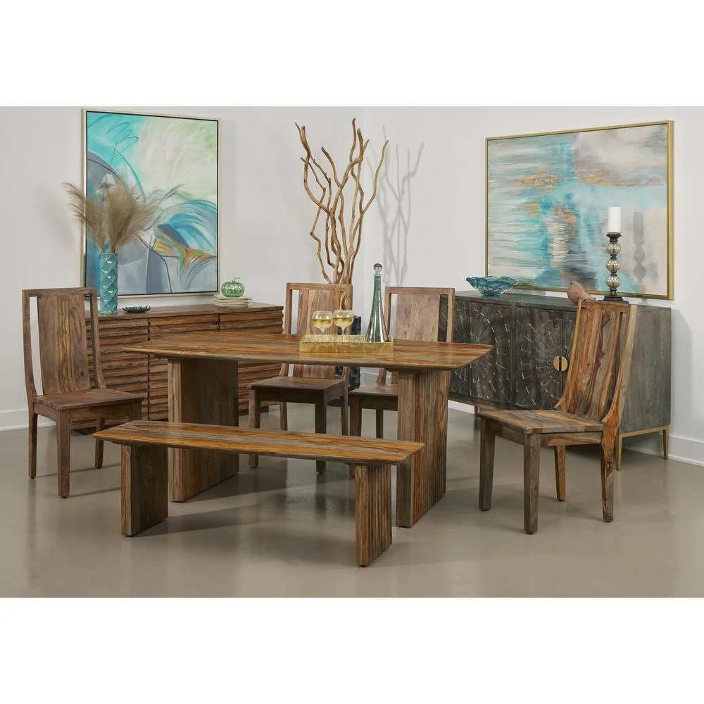 Coast to Coast Charlie Midcentury Solid Sheesham Rectangle Dining Table