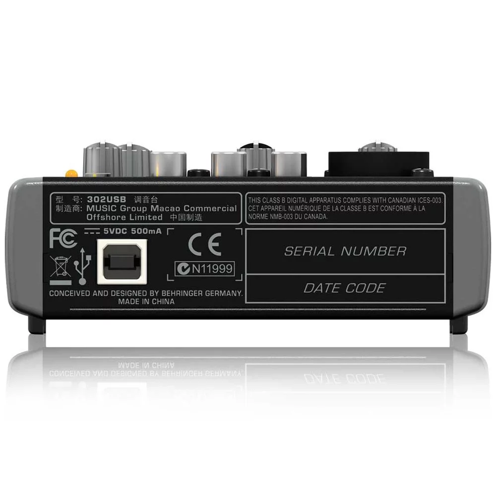 Behringer Behringer DAW compatible mixer with USB audio interface 302USB XENYX// Connection
