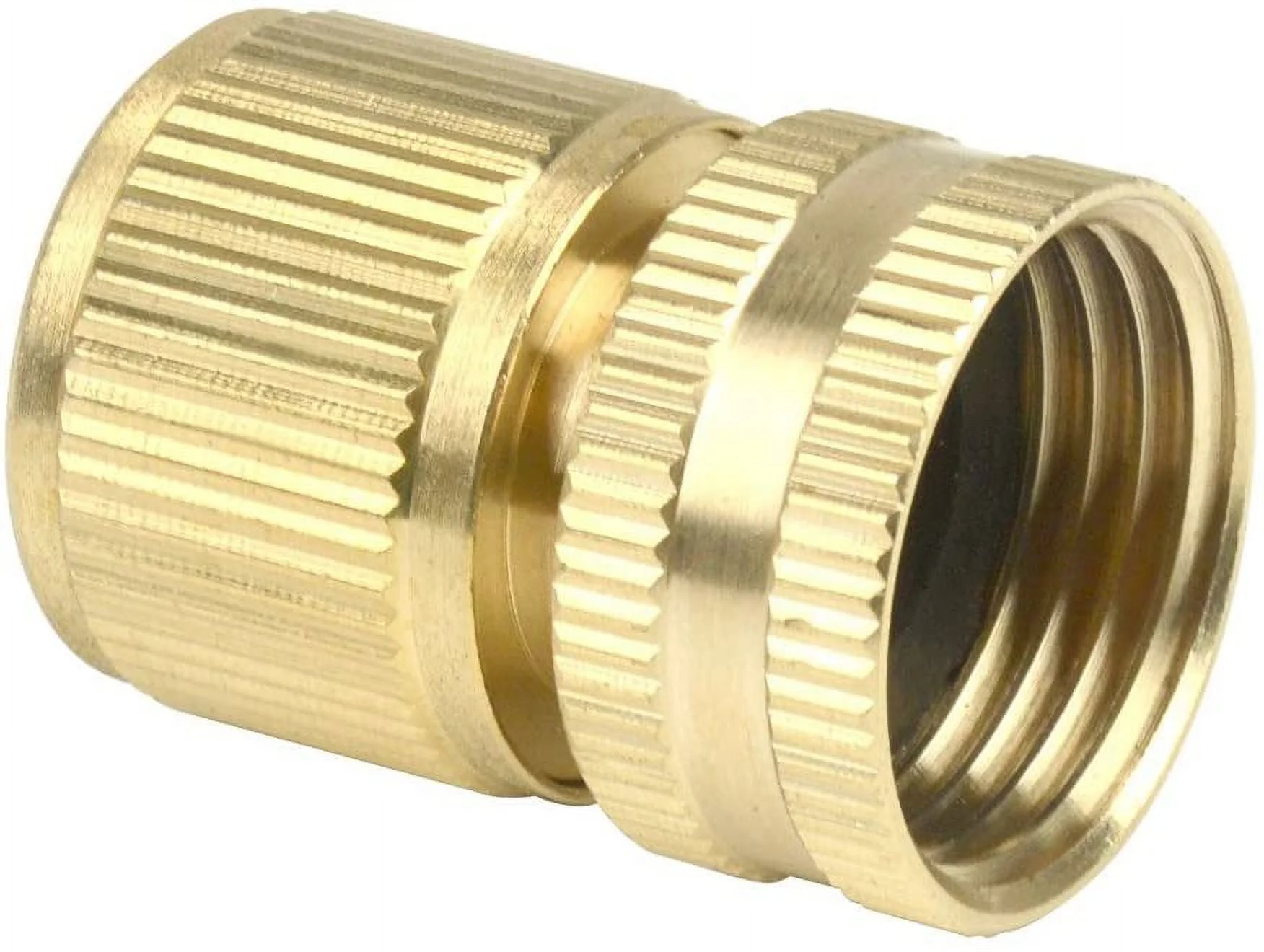 Set of Brass Male and Female 3/4 Inch Garden Hose End and Quick Connector