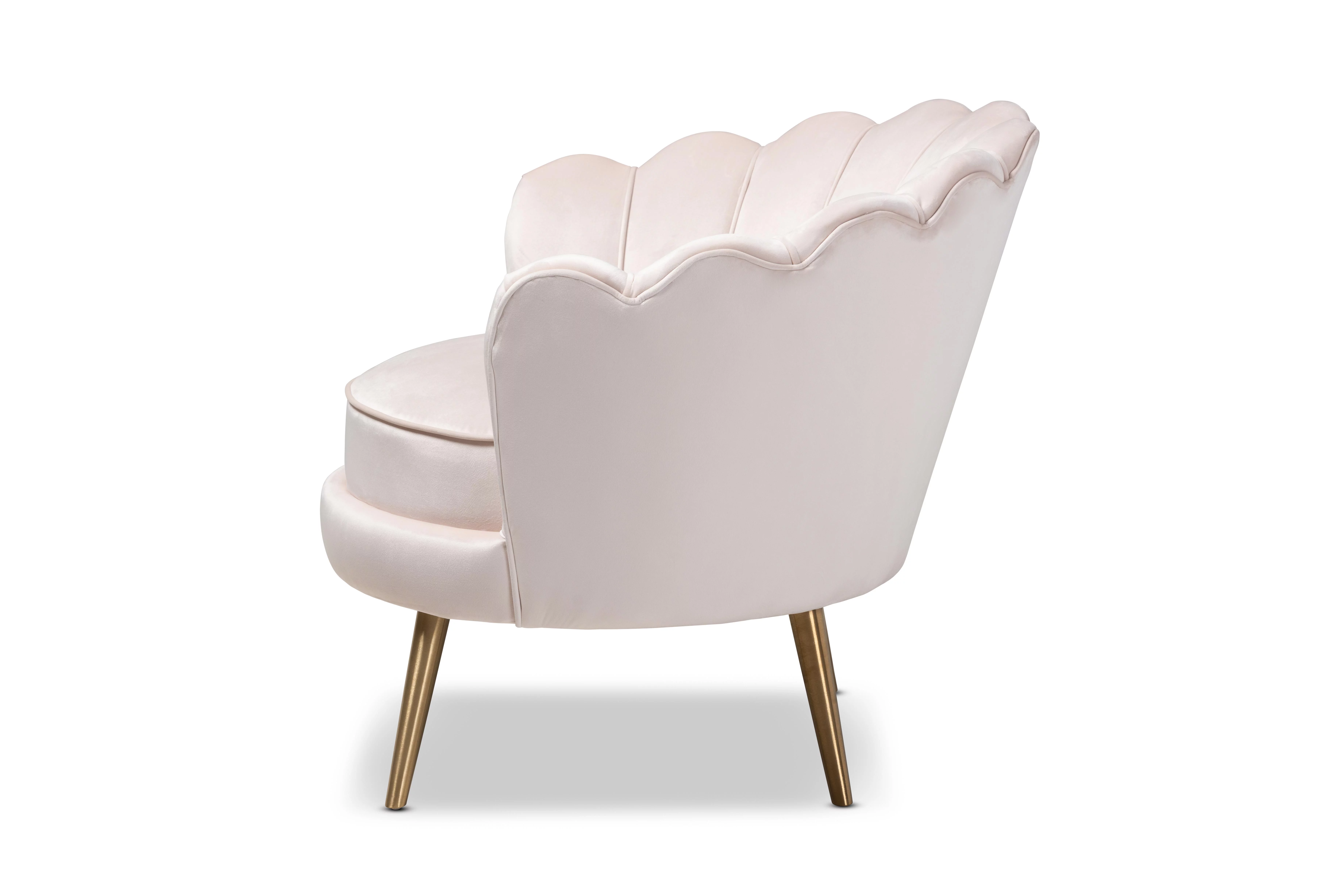 Baxton Studio Cosette Club Chair, Light Beige