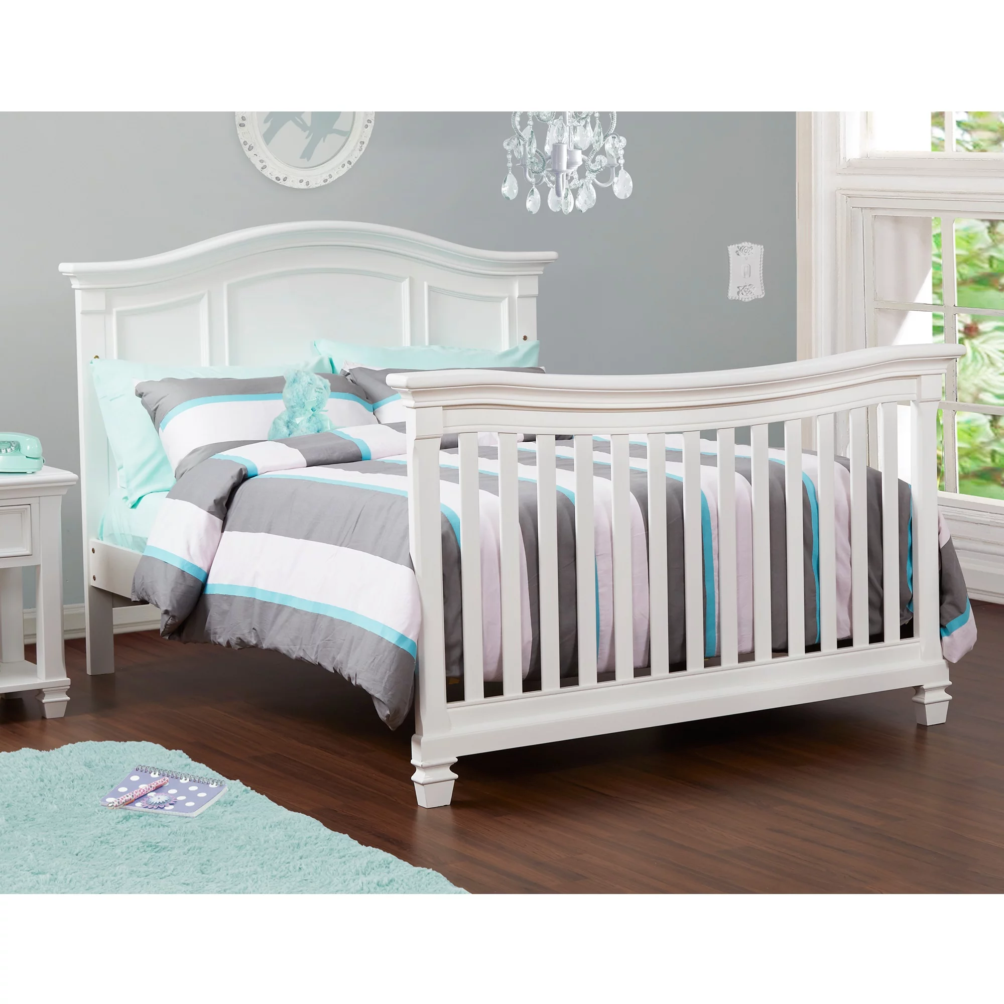 DeeHome Glendale 4-in-1 Convertible Crib Pure White