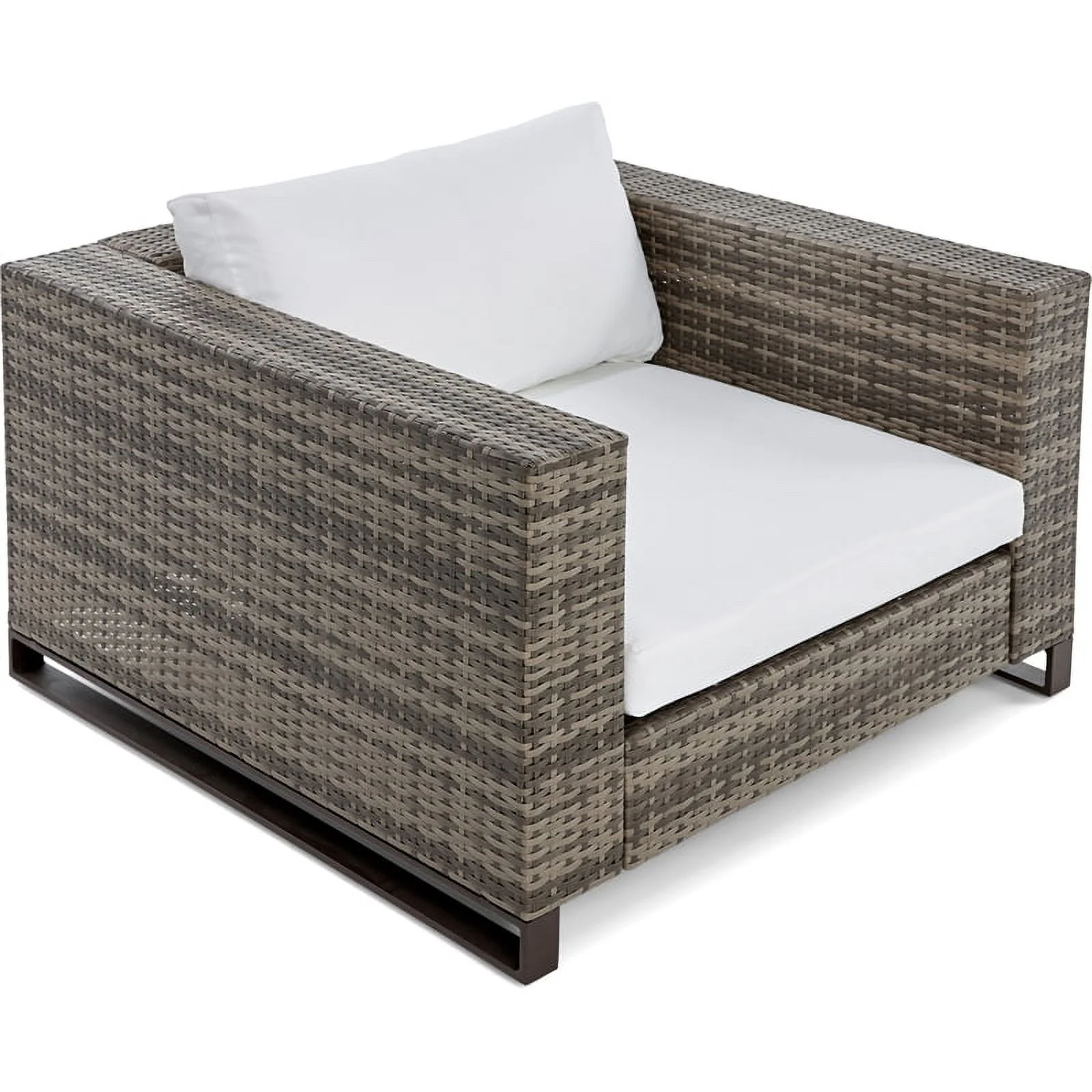 Afuera Living Modern / Contemporary Outdoor Arm Chair in Gray and Brown