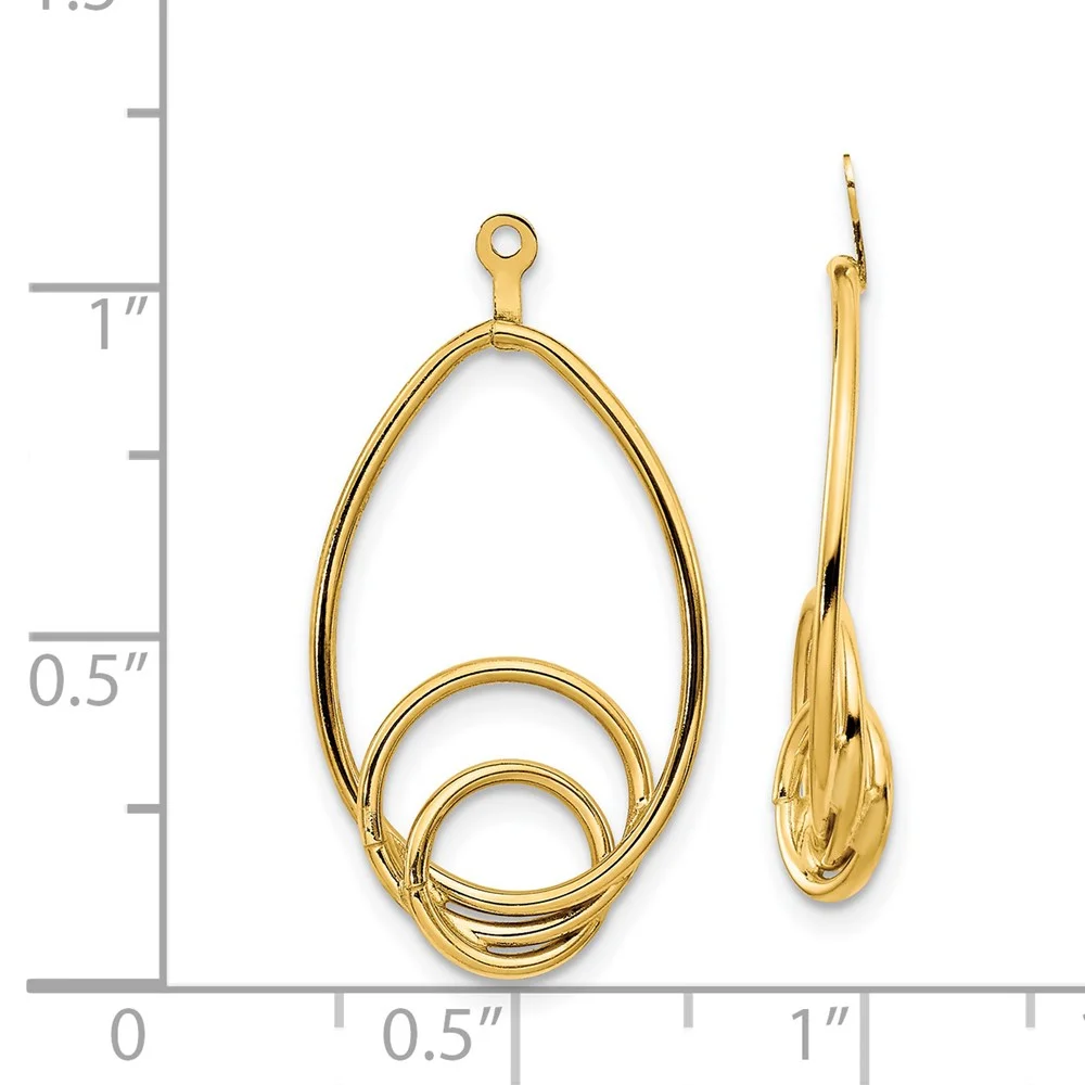 Primal Gold 14 Karat Yellow Gold Polished Fancy Teardrop Earring Jackets