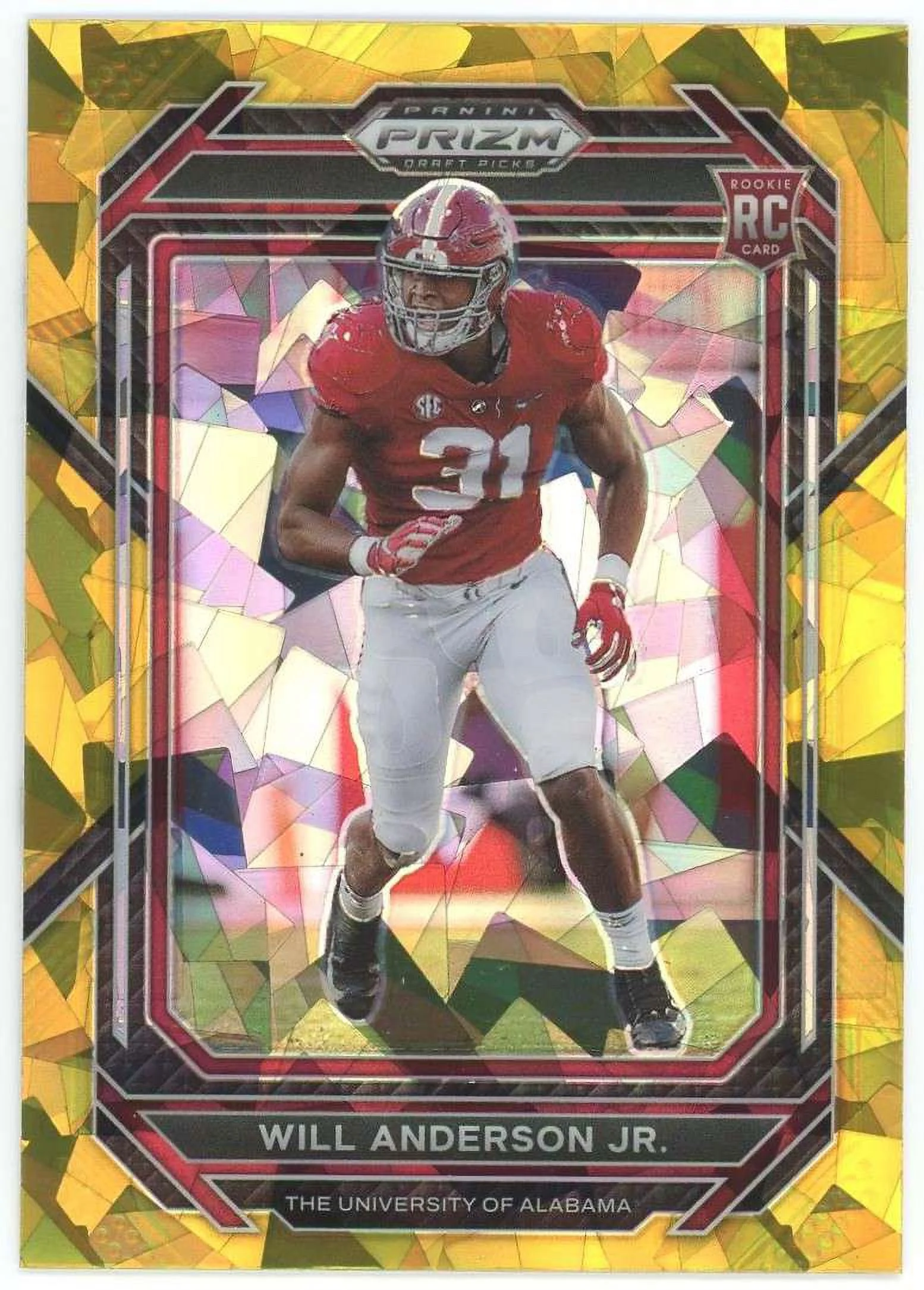 NFL 2023 Panini Prizm Draft Picks Gold Ice Prizm Will Anderson Jr. #162 (Rookie)