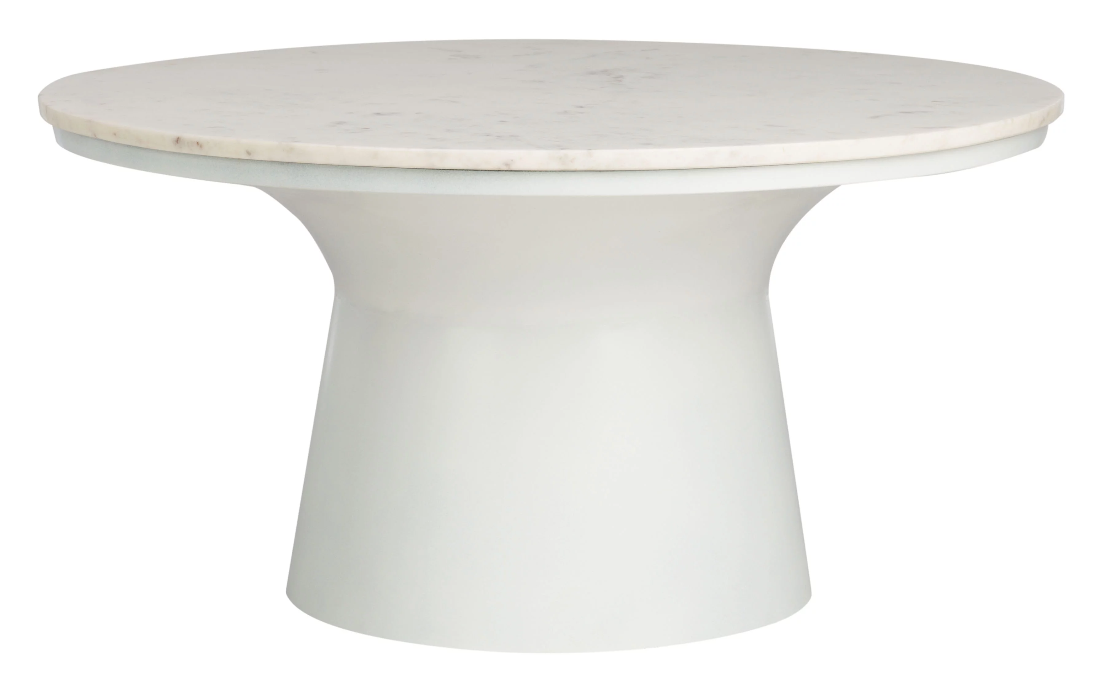 SAFAVIEH Mila Modern Round Pedestal Coffee Table, White Marble