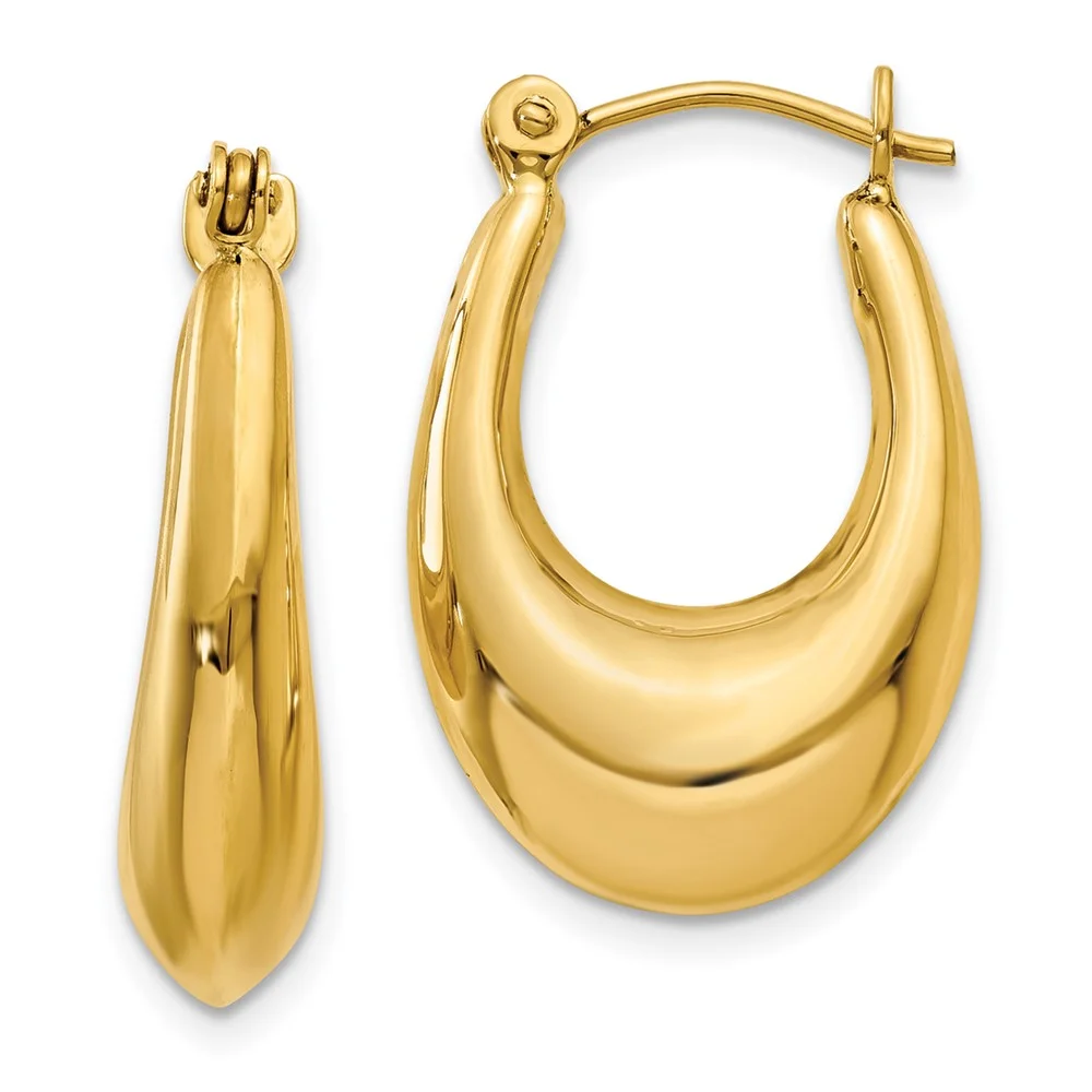 Primal Gold 14 Karat Yellow Gold Polished Hoop Earrings