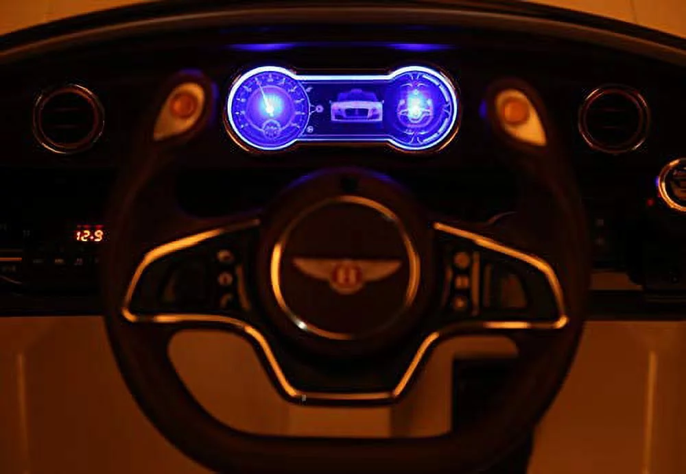 Rock Wheels Licensed Bentley EXP12 Kids Ride on Toy Car, 12V Battery Powered Children Electric 4 Wheels w/ Parent Remote Control, Foot Pedal, 2 Speeds, Music, Aux, LED Headlights (White)
