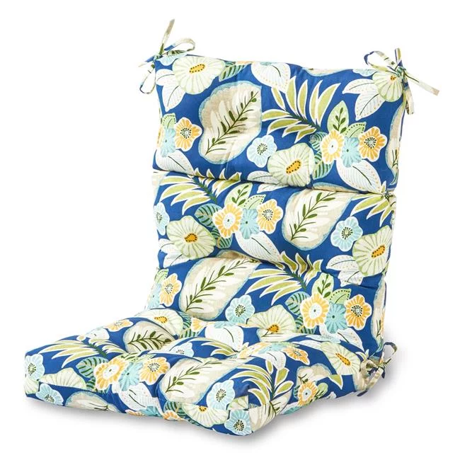 Greendale Home Fashions AZ4809-MARLOW 44 x 22 in. Outdoor High Back Chair Cushion, Marlow Blue Floral