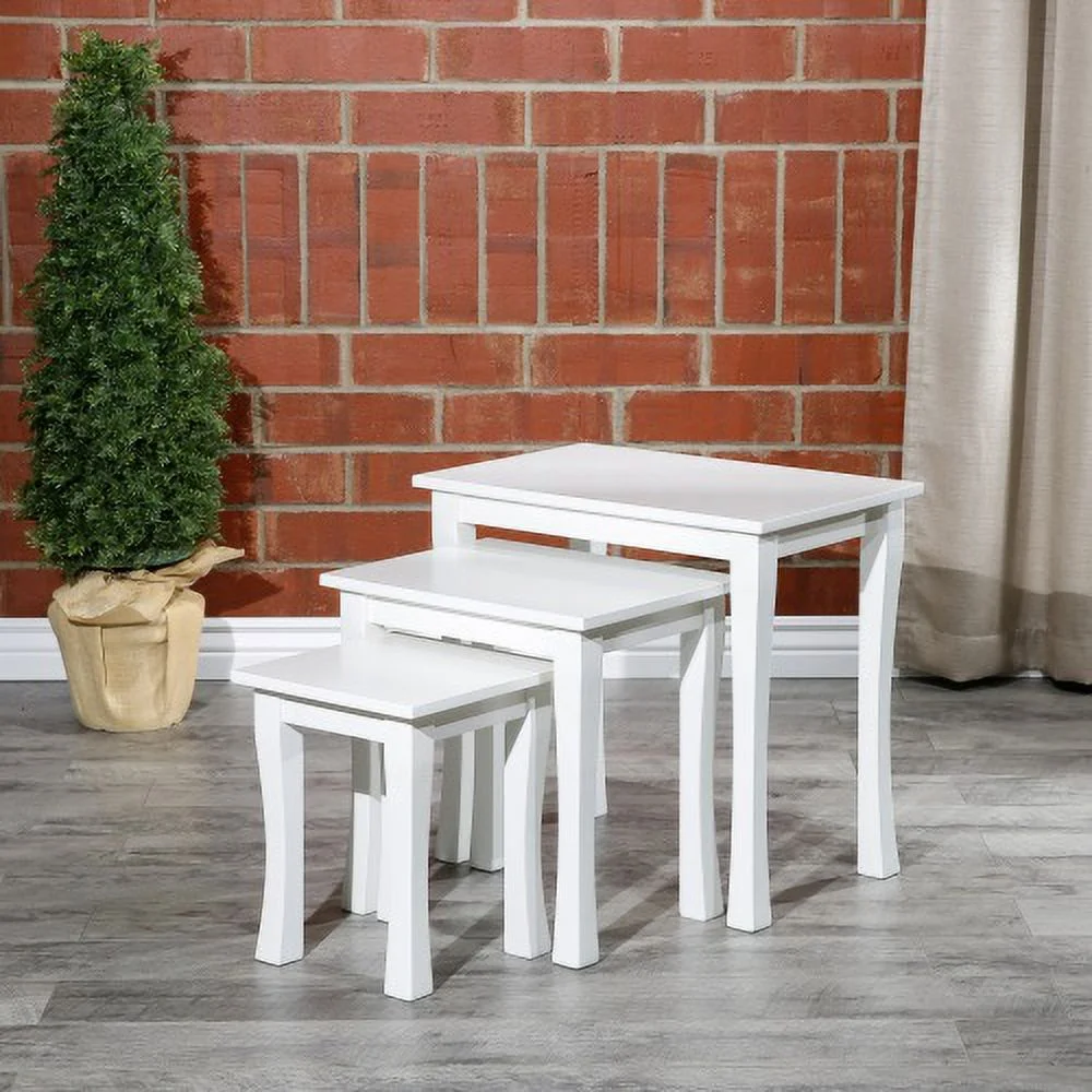 YLtoohoom 3-Piece Nesting Table Set  White