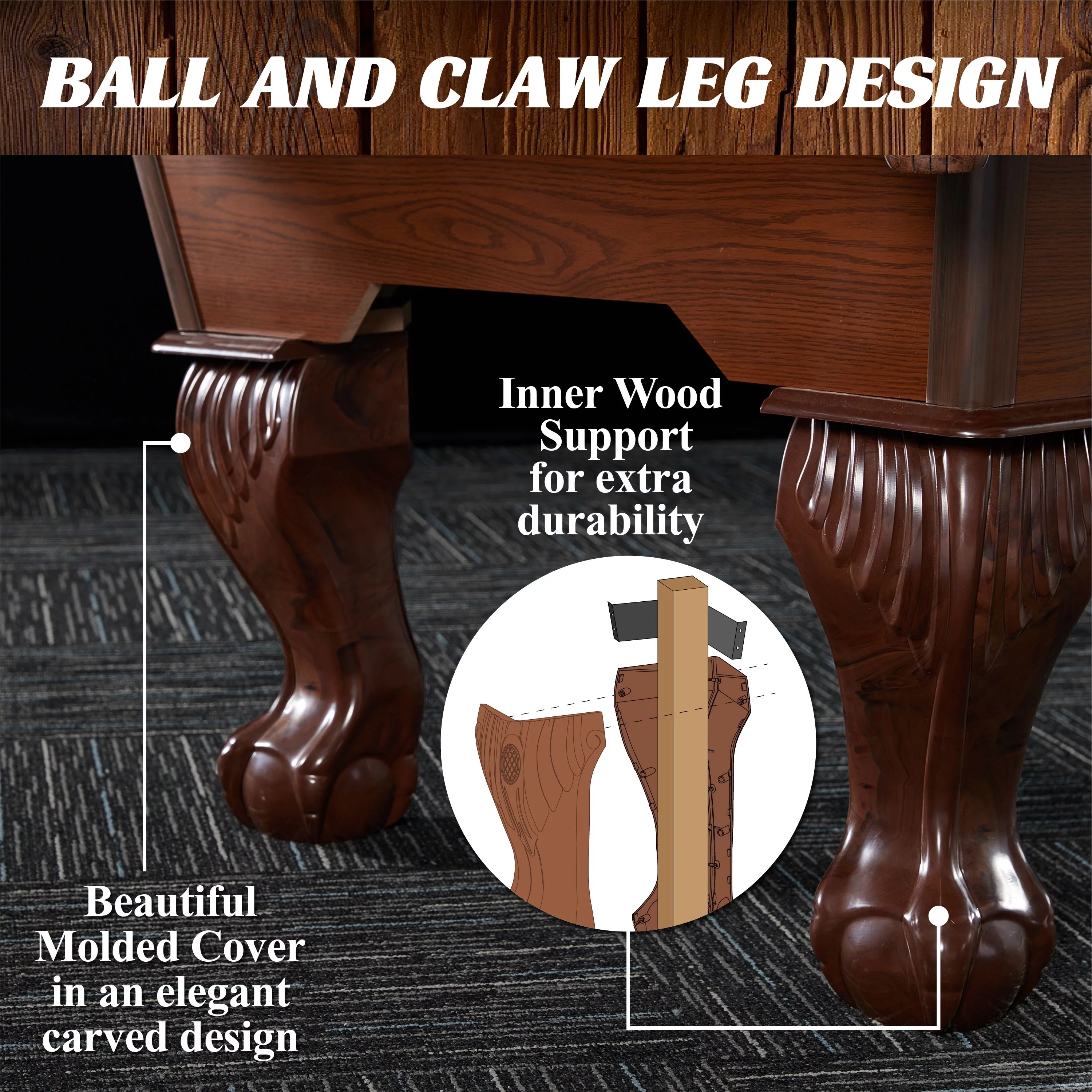 Barrington Billiards 7.5' Springdale Drop Pocket Table with Pool Ball and Cue Stick Set, New