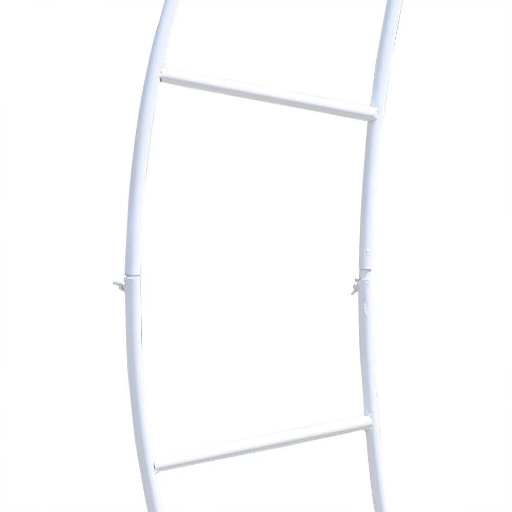 ANQIDI 6.56Ft White Crescent Moon Shape Wedding Arch 2Pcs Metal Party Backdrop Stand Flower Holder