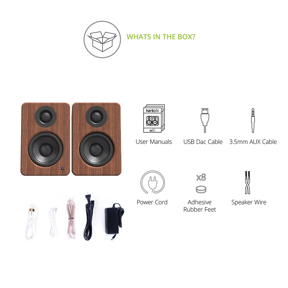 Kanto YU2 Powered Desktop Speakers - Pair (Walnut)