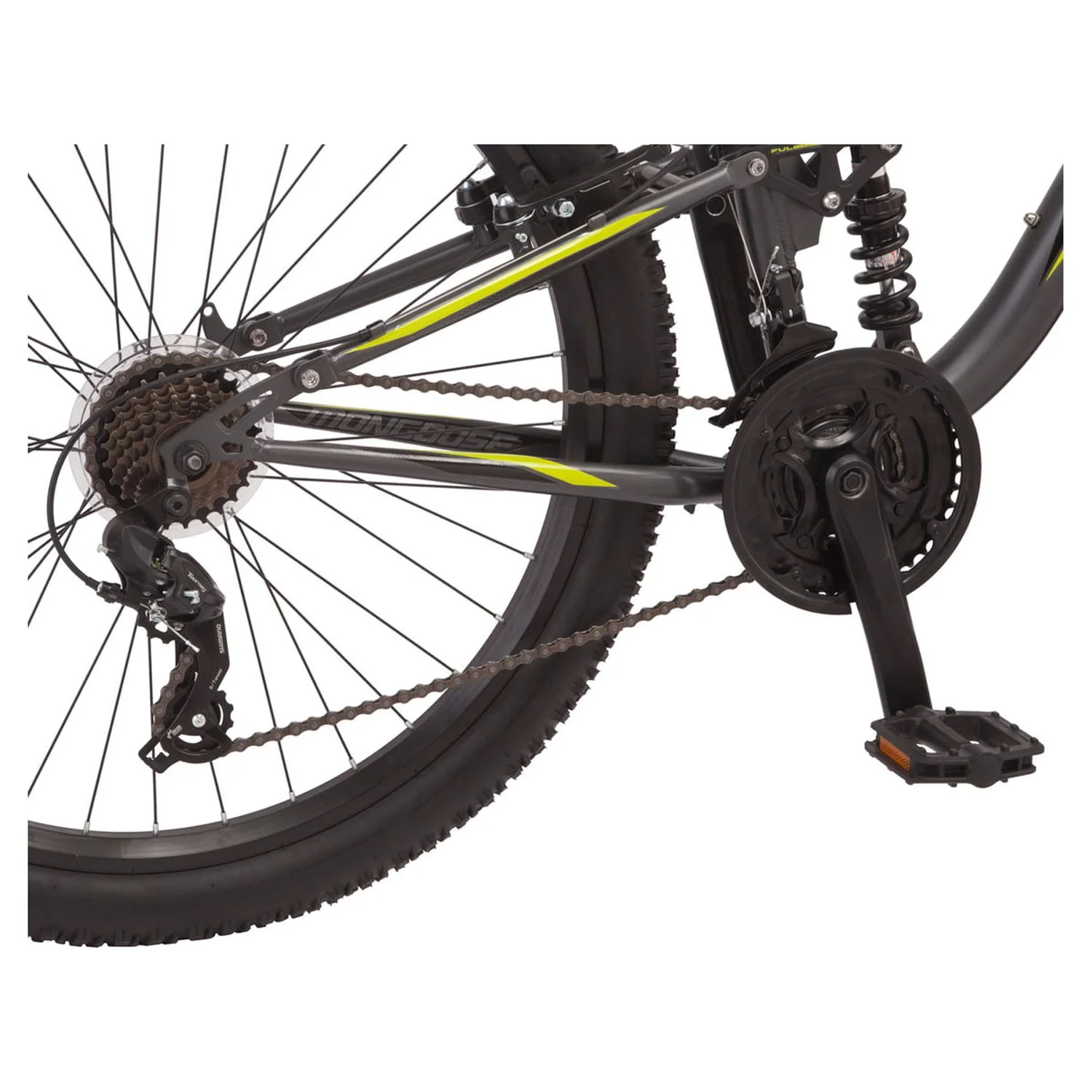 Mongoose Status Mountain Bike for Men and Women, Charcoal, Style Uni Full and Susp