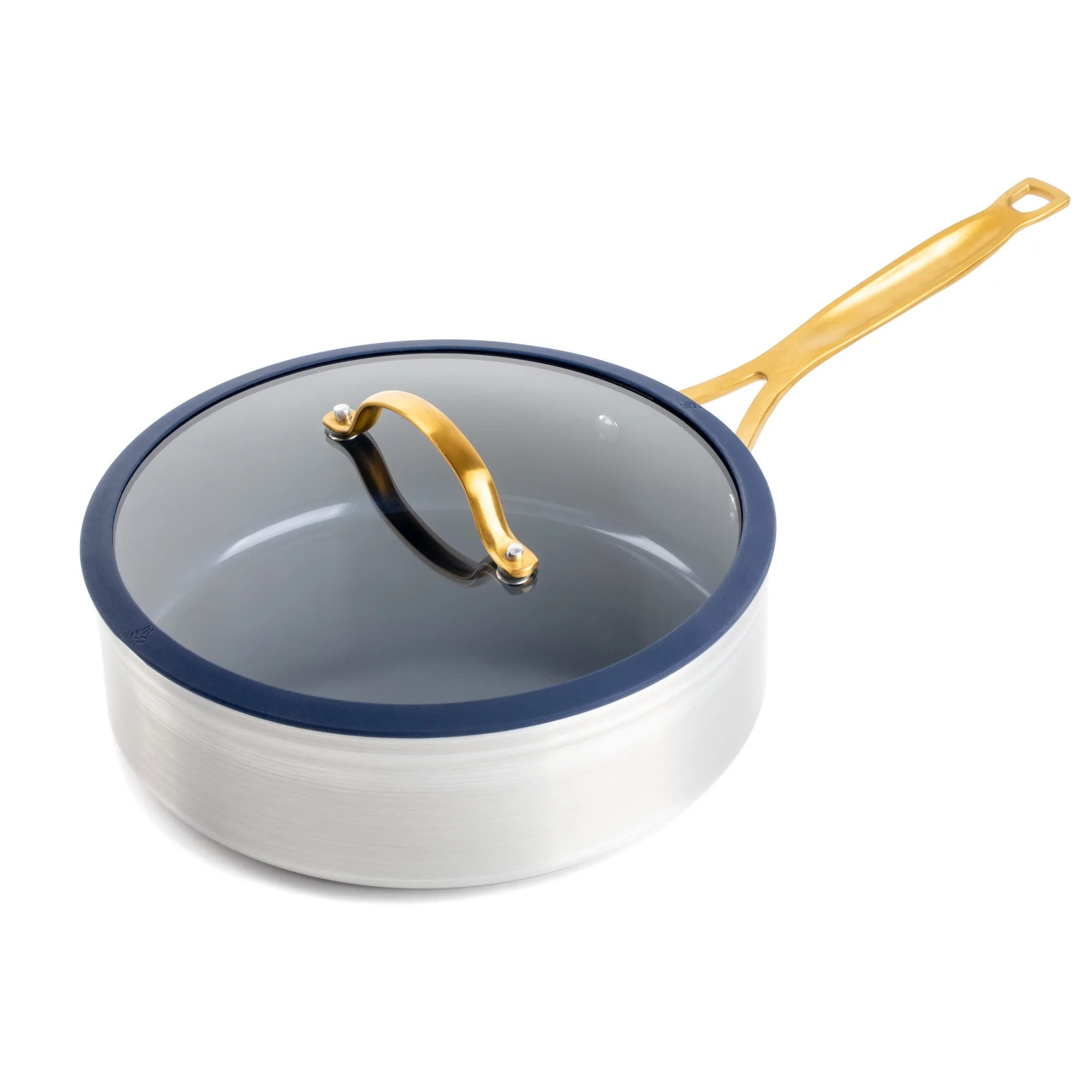 Thyme & Table 12-Piece Nonstick Cookware Set, Silver and Navy