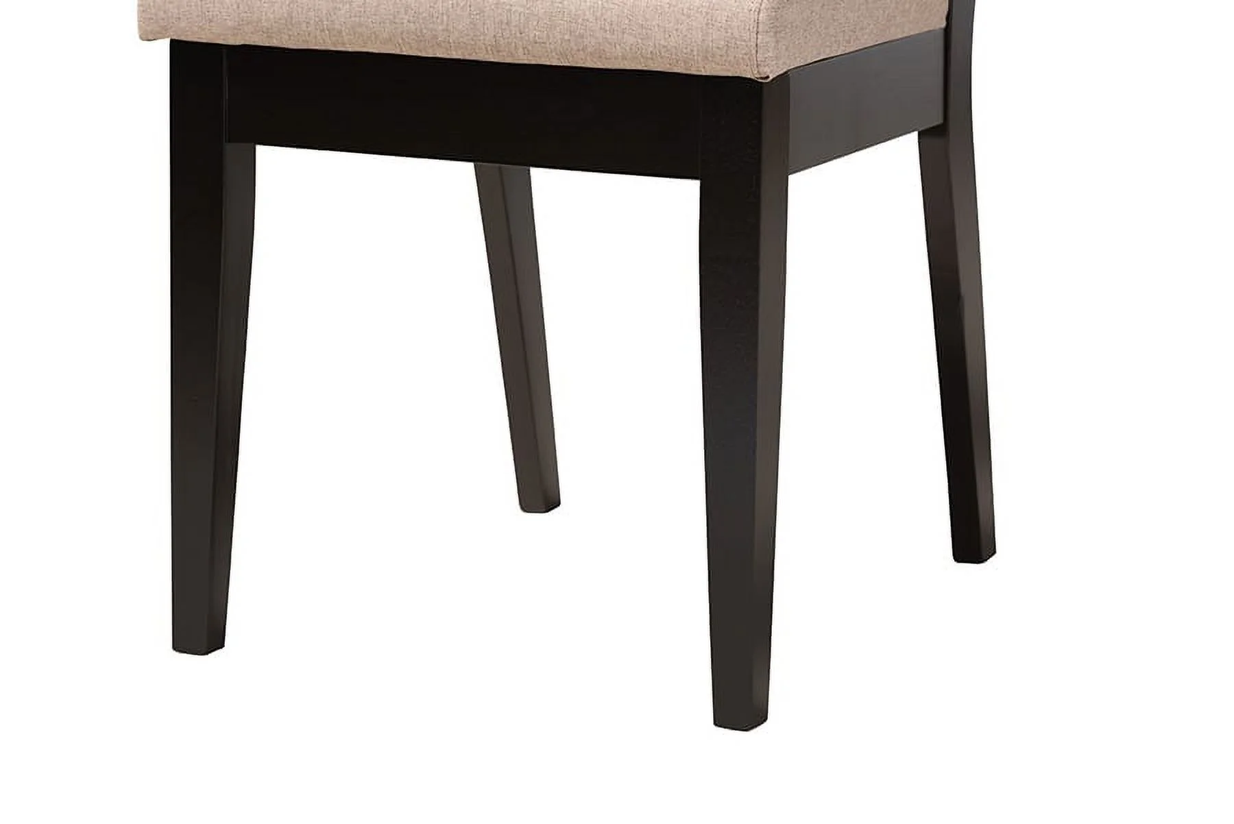 Baxton Studio Kala Modern Beige Fabric and Dark Brown Finished Wood 5-Piece Dining Set