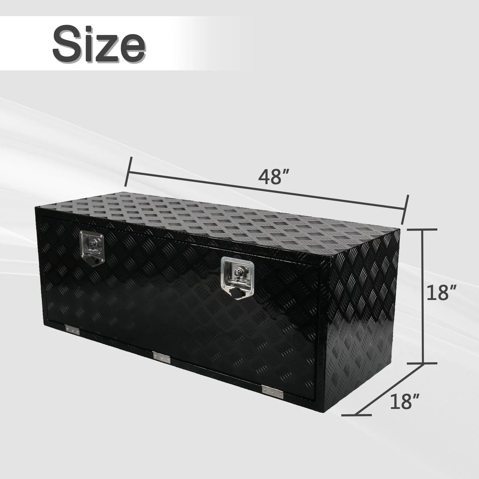 48 Inch Aluminum Tool Box Truck Underbody Toolbox Underbed Box ｗ/Lock 48 x 18 x 18 Inch
