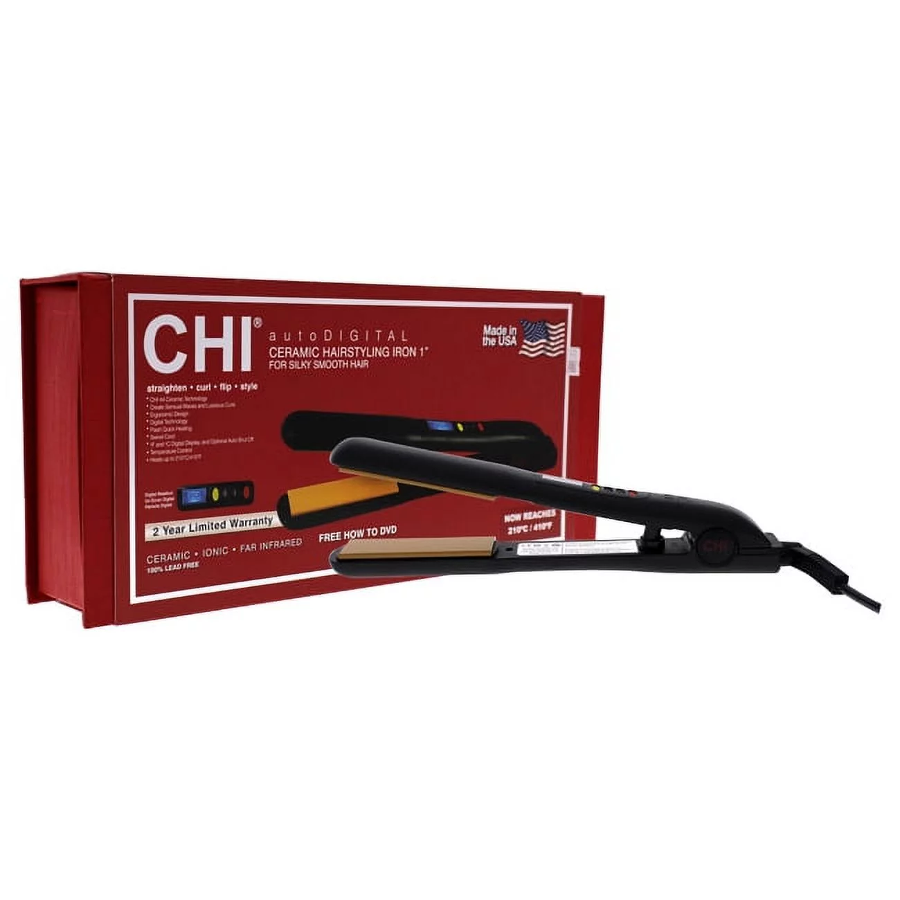 Digital Ceramic Hairstyling Iron - European Plug - GF1004USAEU by CHI for Unisex - 1 Inch Flat Iron