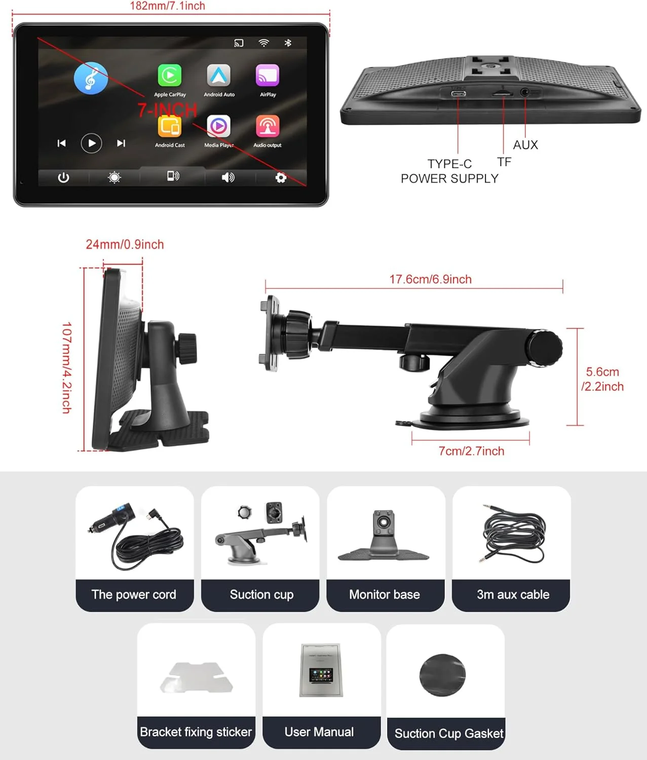Portable CarPlay Radio with 7