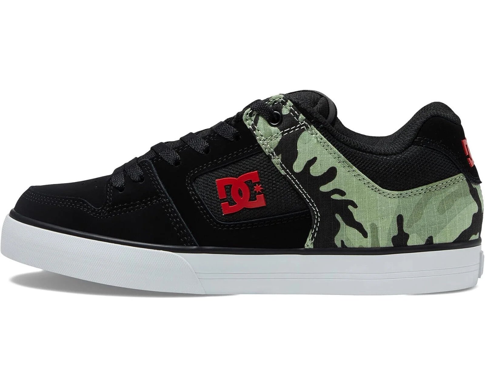 DC PURE MID LACE-UP SKATEBOARD SNEAKERS MEN SHOES BLACK/CAMOUFLAGE SIZE 9.5 NEW