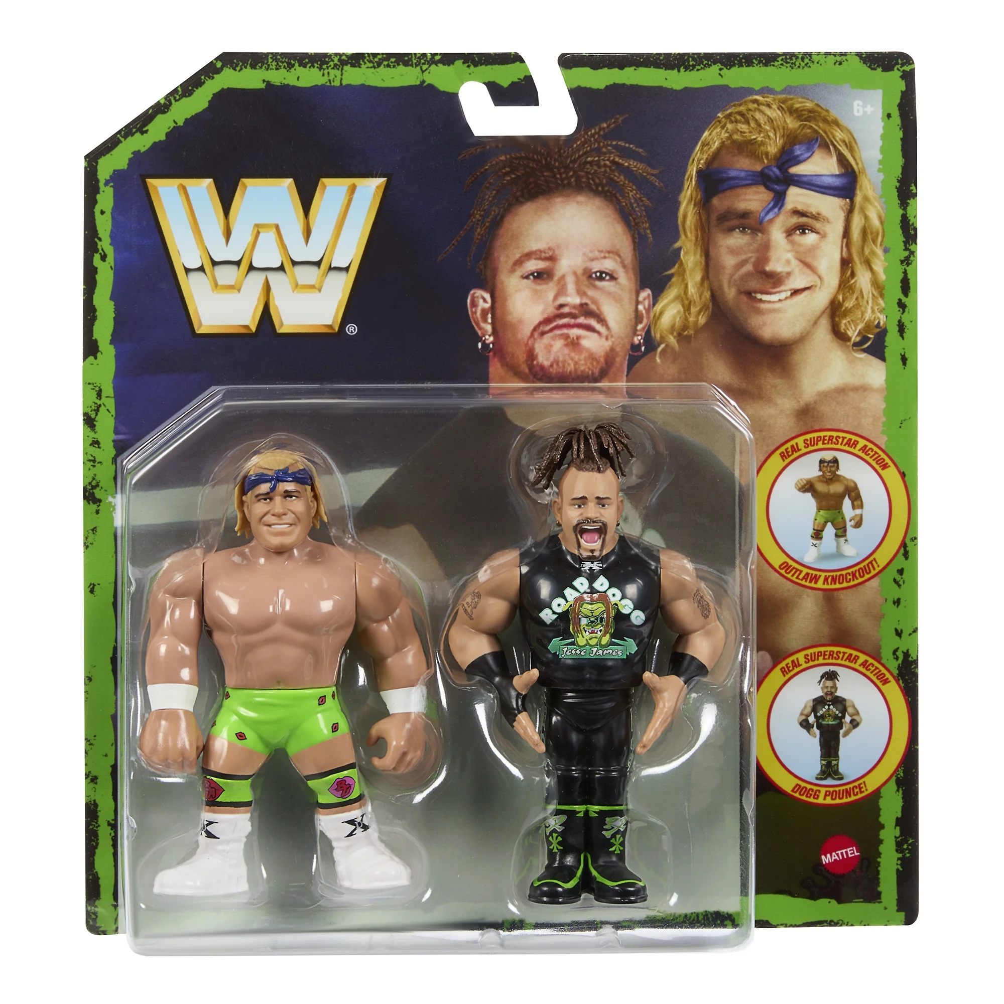 (Retro 2-Pack) New Age Outlaws (Billy Gunn & Road Dogg) - WWE Ringside Exclusive Mattel WWE Toy Wrestling Action Figures