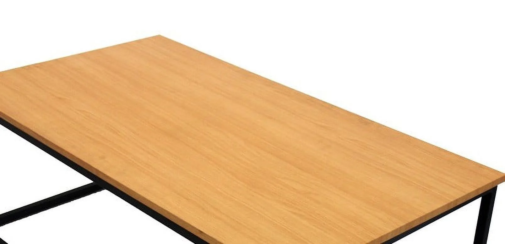 Uspridefurniture Industrial Wood and Metal Rectangle Coffee Table, Natural