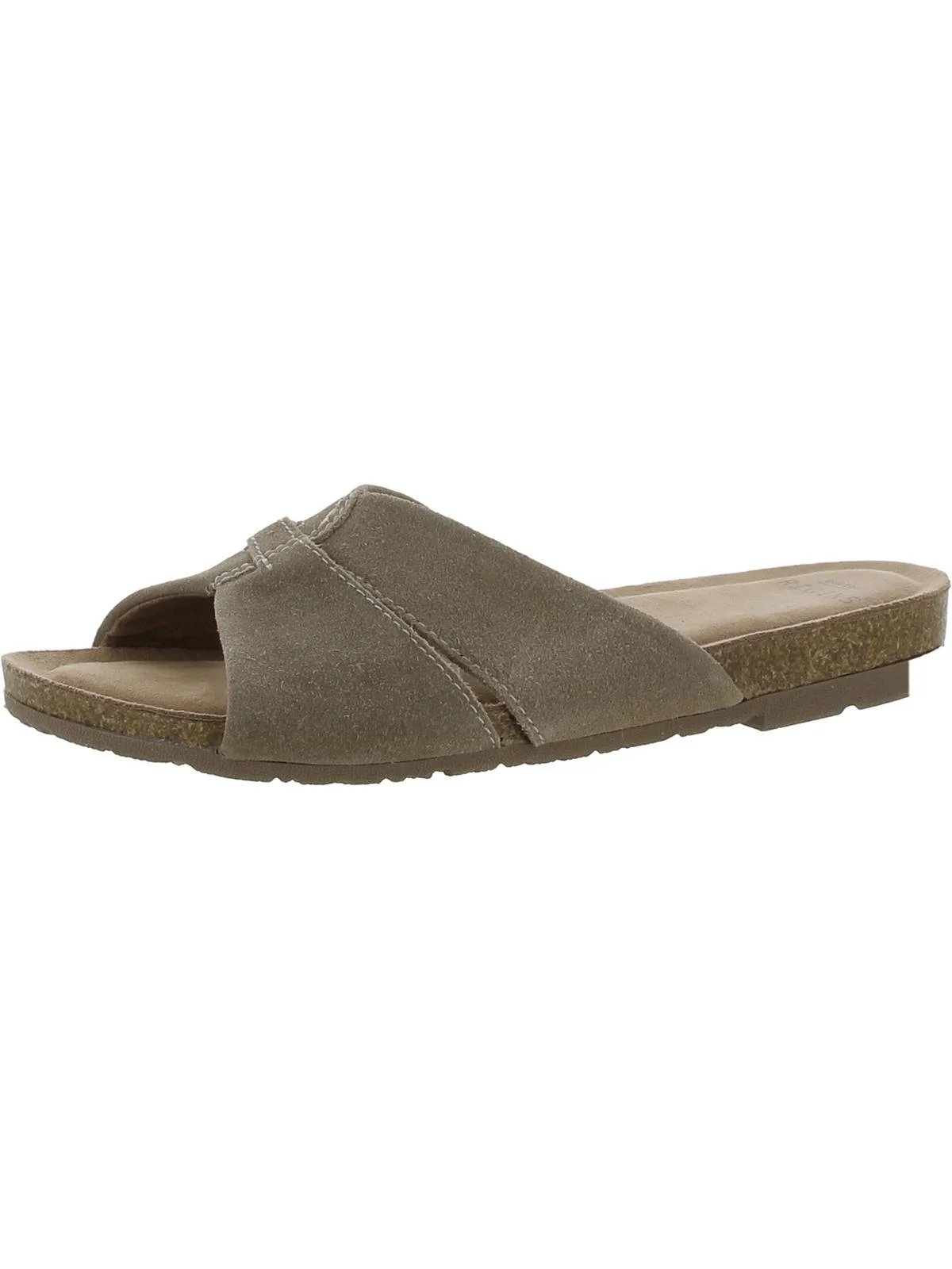 Earth Origins Womens Lexi Suede Slip-On Slide Sandals