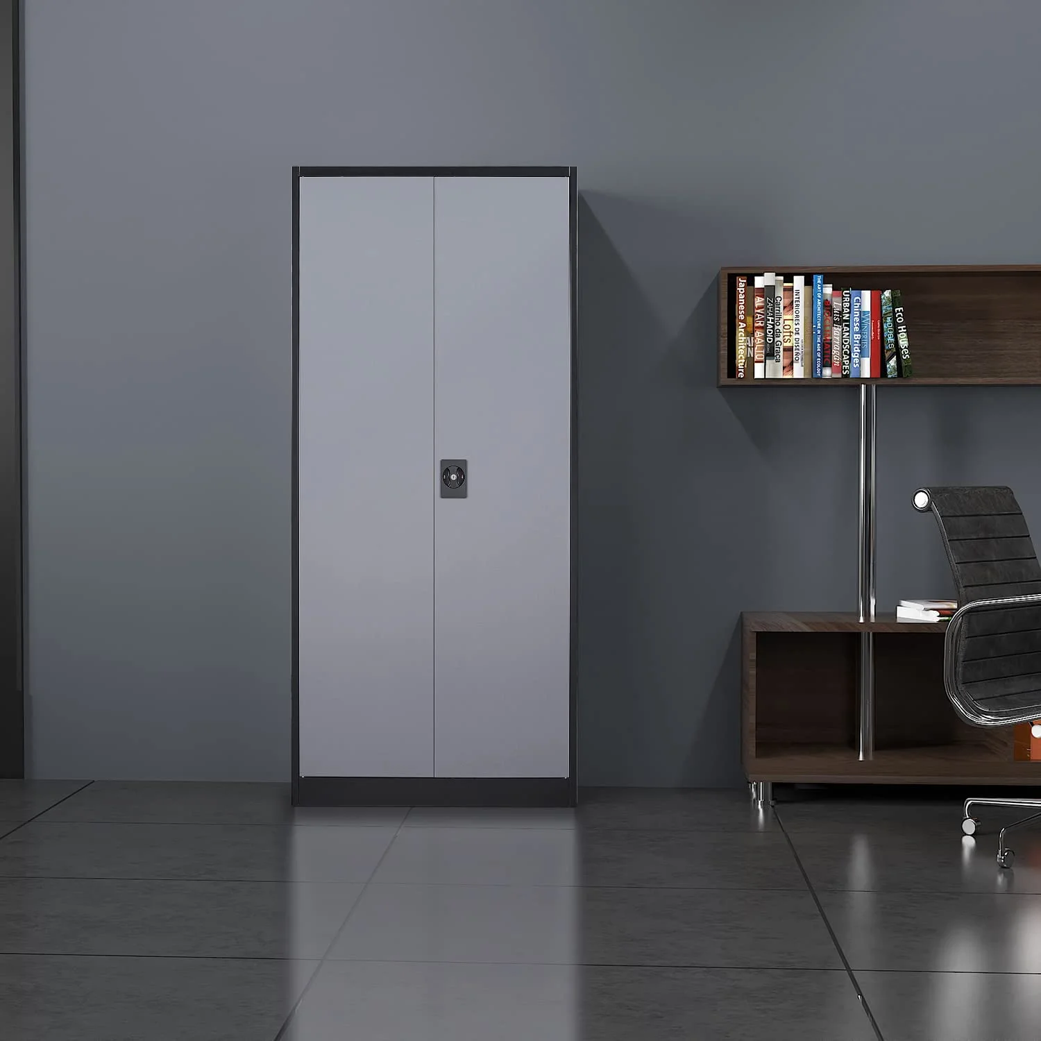 TQJKLFDY Metal  Cabinet with 2 Doors and 4 Adjustable Shelves  71" Steel Locking Garage Tool Utility Cabinets for Office  Home School Kitchen