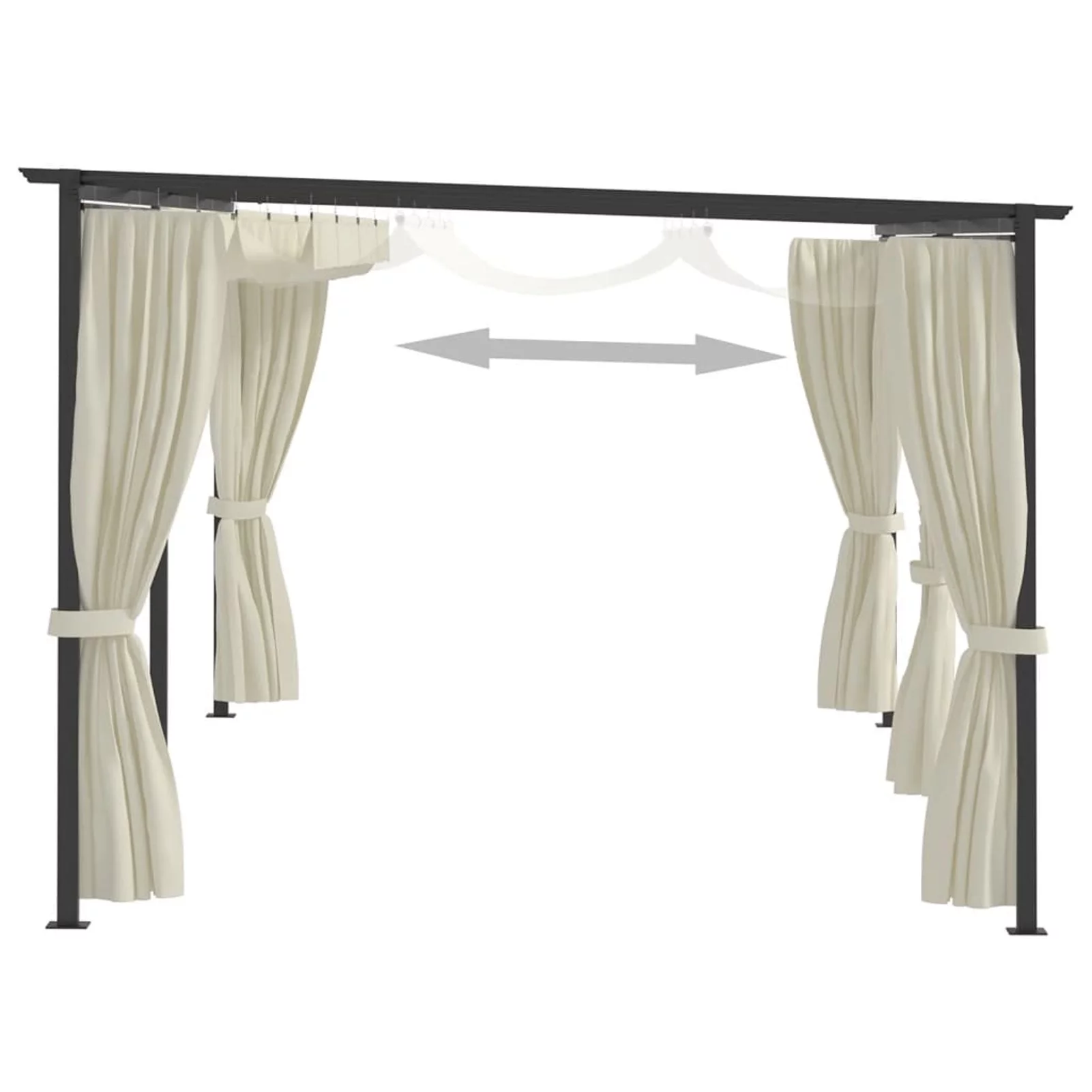 Andoer Gazebo with Curtains 9.8'x19.7' Steel
