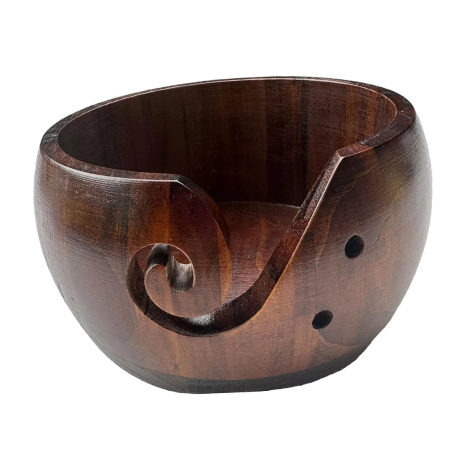 Tachiuwa Wooden Yarn Bowl Knitting Bowl Crochet Accessory Supplies Practical Crochet Organizer Storage Holder for Women Crochet Lovers