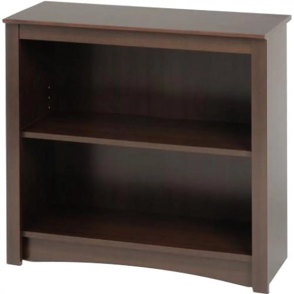 Prepac 2-Shelf Bookcase, Rich Espresso Laminate