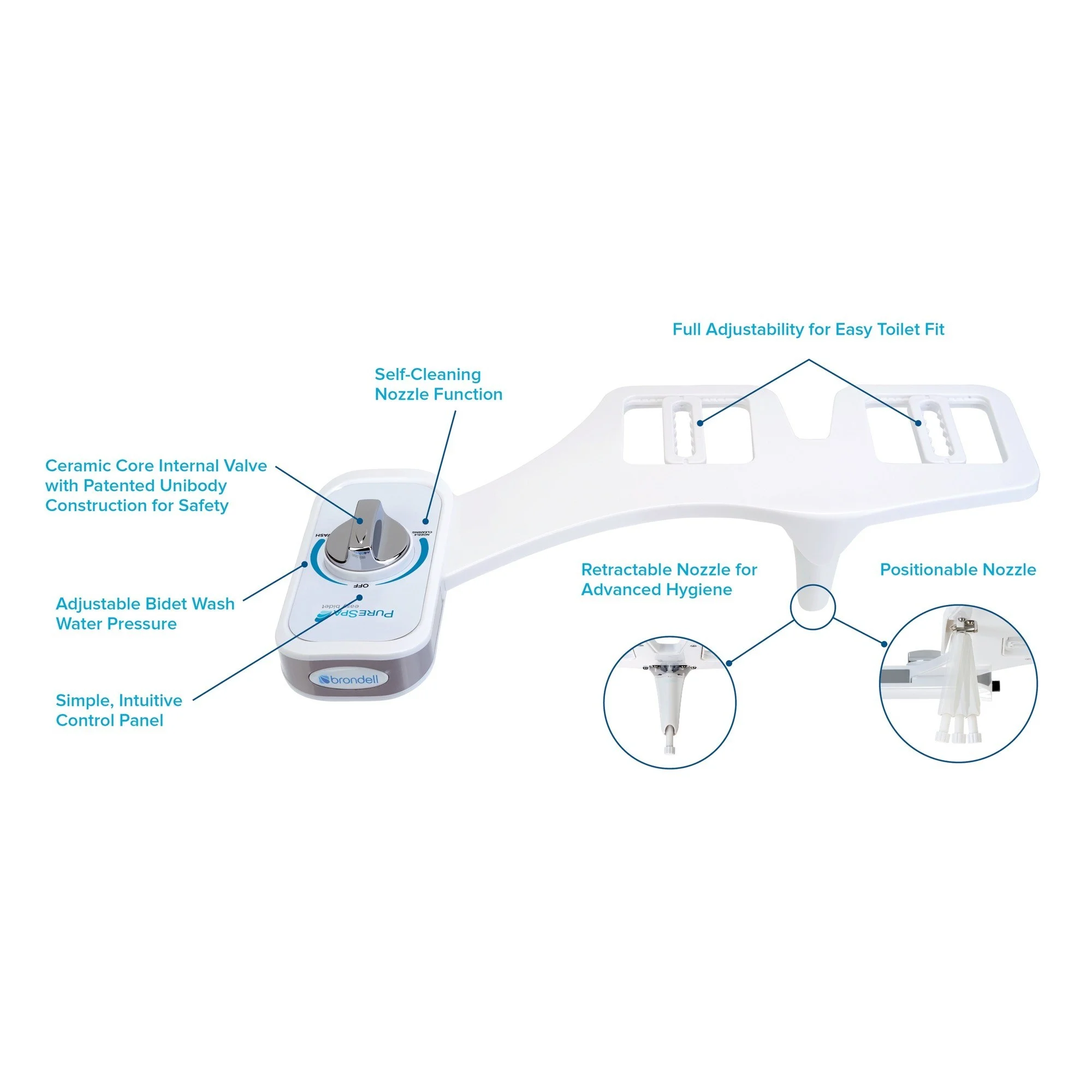 Brondell PureSpa Easy Bidet Toilet Attachment