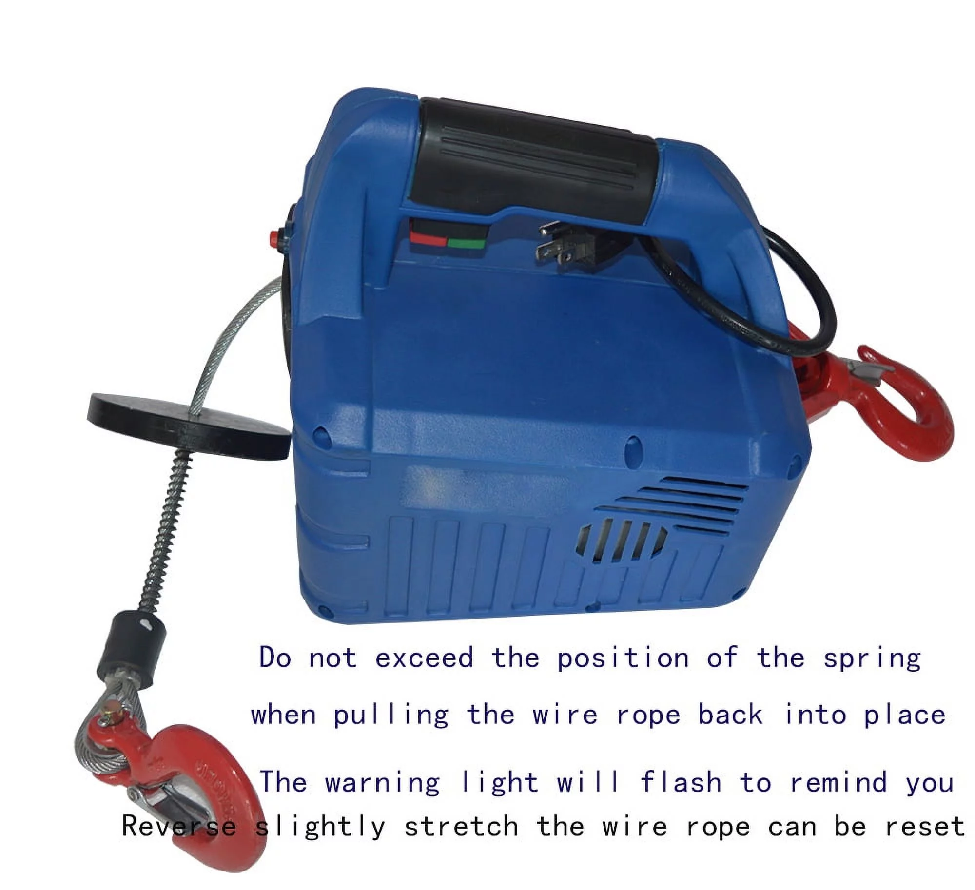 Techtongda Portable Household Electric Winch Lifting Electric Hoist With Wireless Remote Control 450kgX7.4m